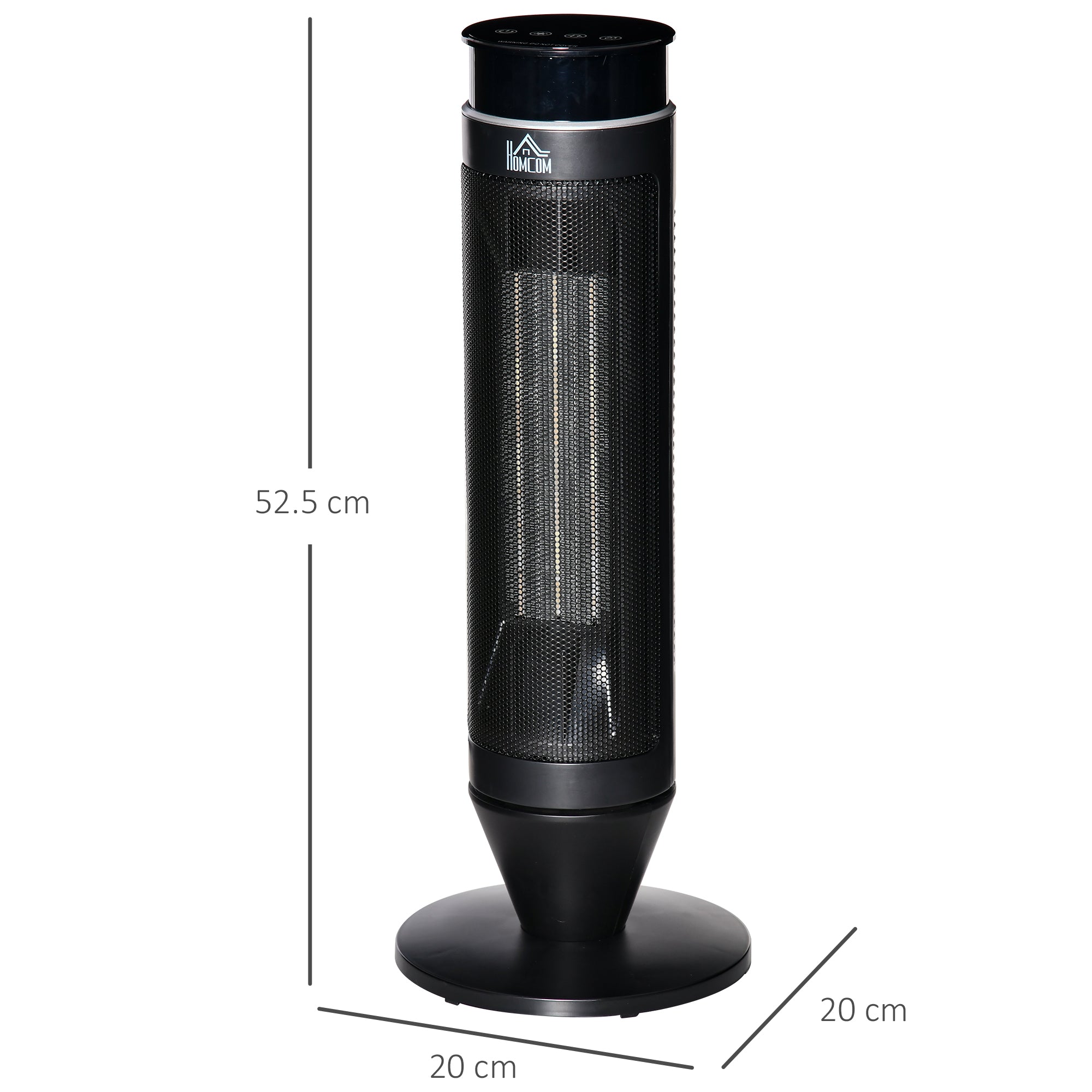 HOMCOM 21 Inch Space Heater, 1000W/2000W Ceramic Electric Heater and Fan, Overheating & Tip-Over Protection, 8H Timer, 42° Oscillation, Portable Heater for Home - North Peak Garden Furniture