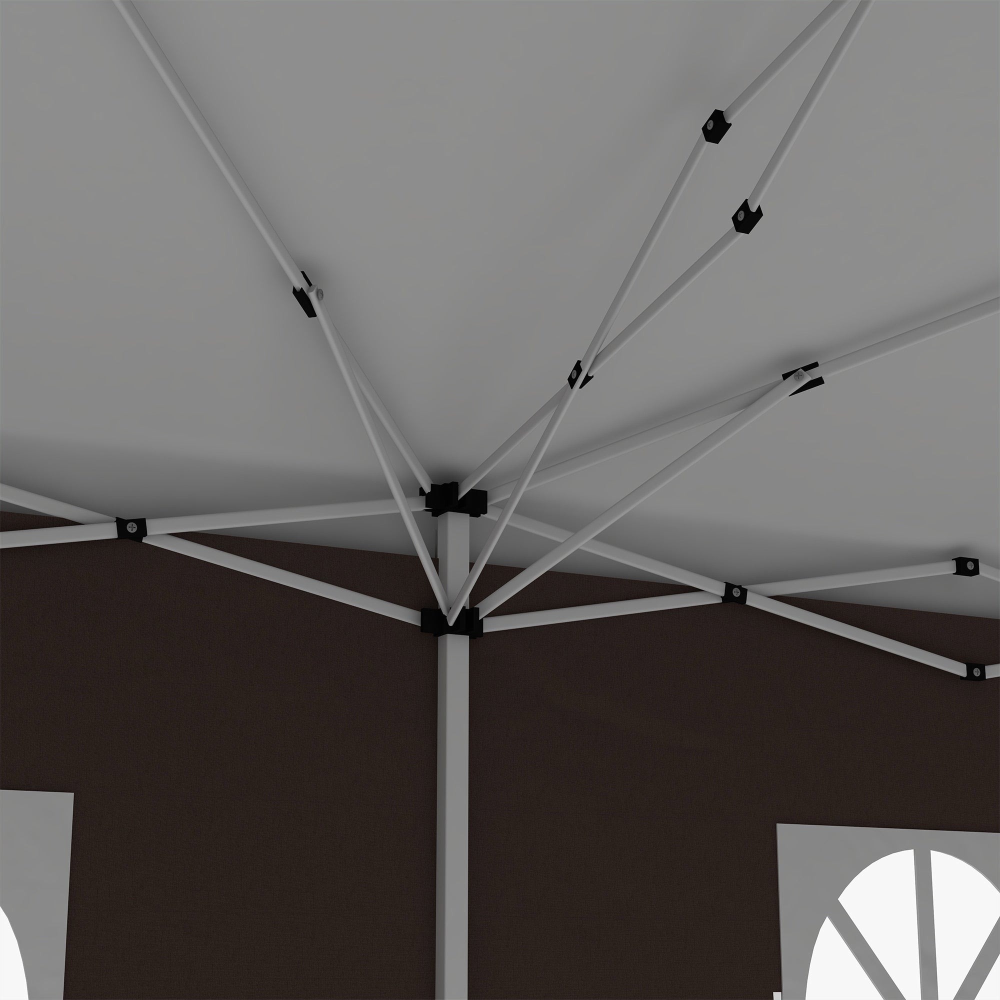 Outsunny 3 x 6 m Pop Up Gazebo with Sides and Windows, Height Adjustable Party Tent with Storage Bag for Garden, Camping, Event, Brown - North Peak Garden Furniture