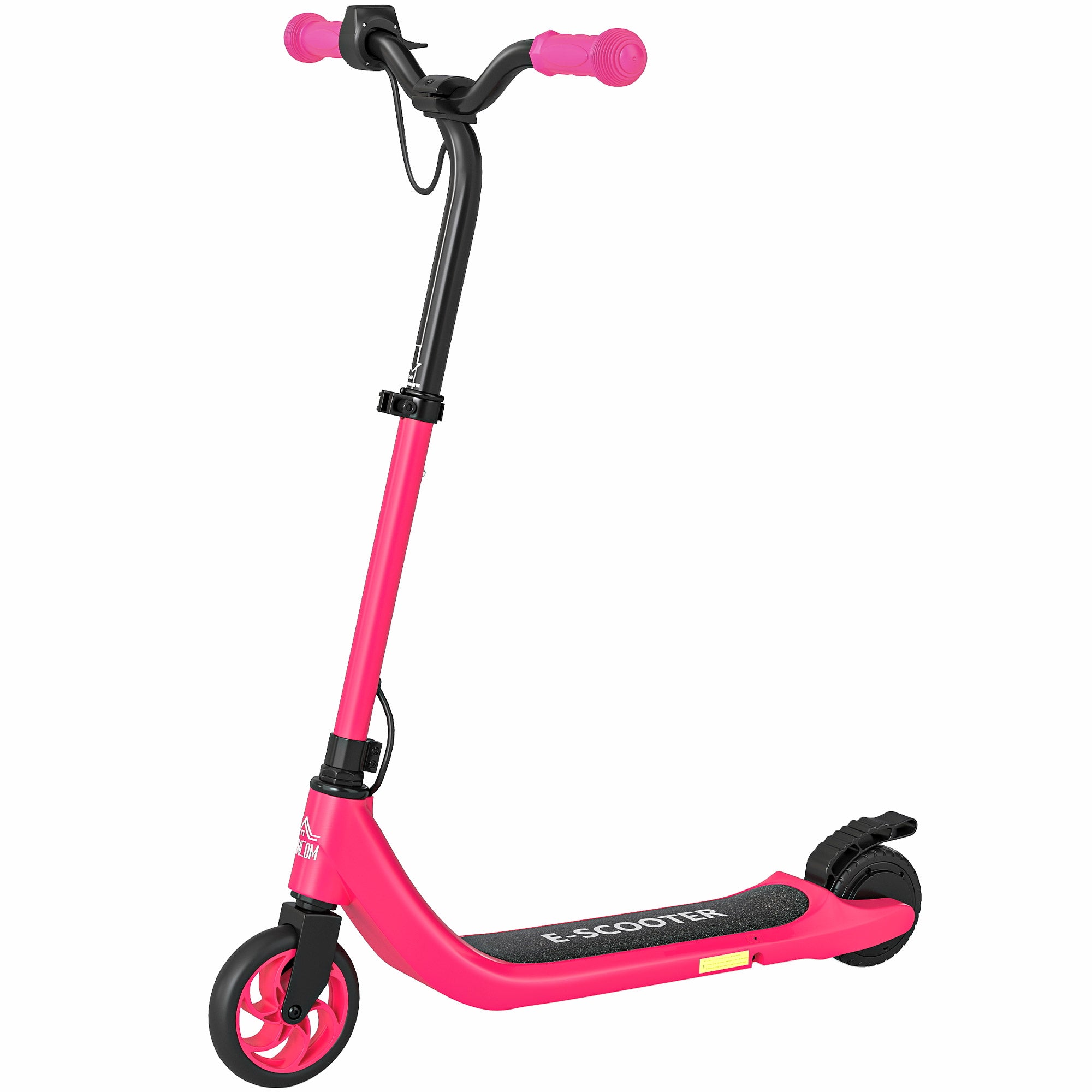 HOMCOM Electric Scooter, 120W Motor E-Scooter with Battery Display, Adjustable Height, Rear Brake for Ages 6+ Years - Pink