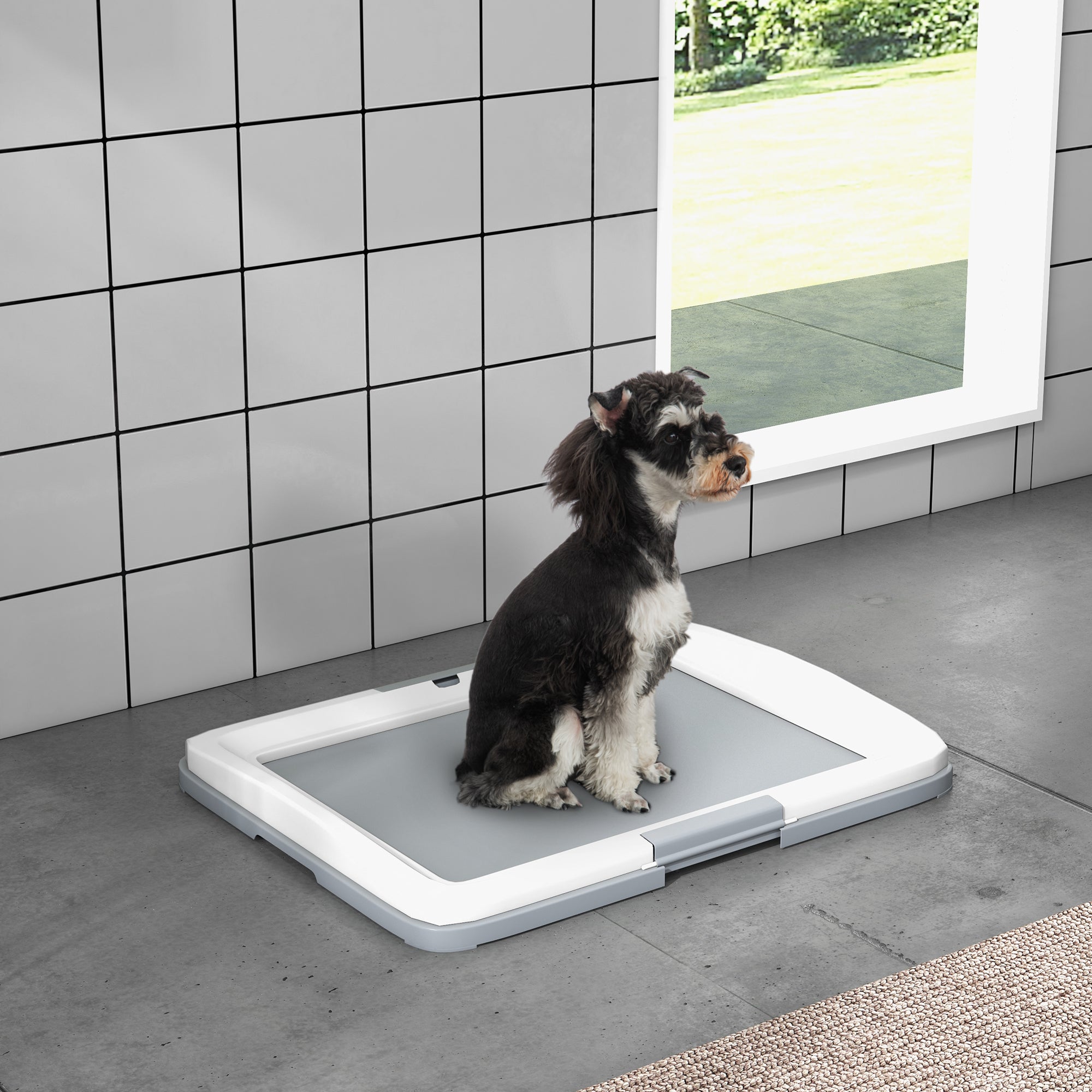 PawHut Dog Toilet Tray for Training Dogs, Dog Litter Tray for Indoor, Outdoor, 63 x 49 x 6cm - North Peak Garden Furniture