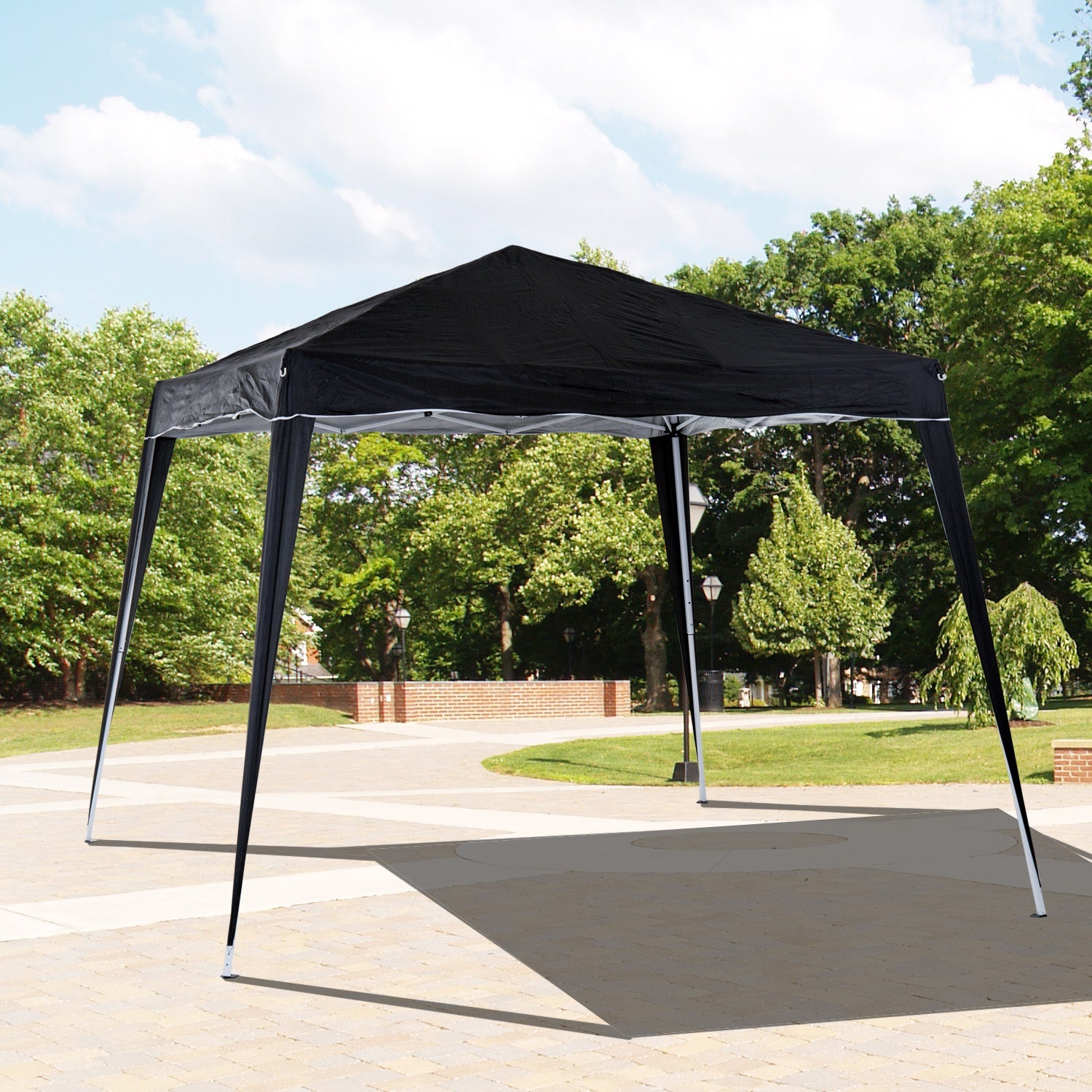 Outsunny Slant Leg Pop Up Gazebo with Carry Bag, Height Adjustable Party Tent Instant Event Shelter for Garden, Patio, 3 M × 3 M Base/ 2.5 M × 2.5 M Top, Black