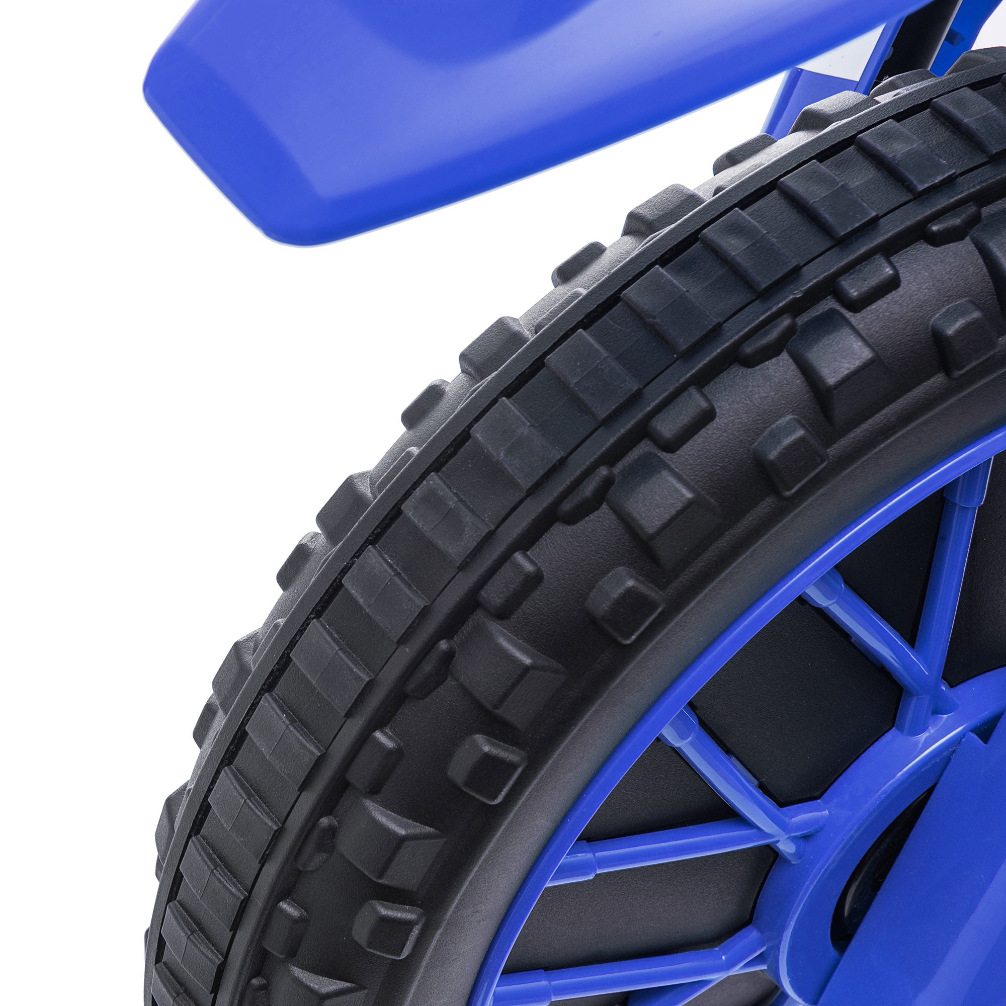 HOMCOM 12V Kids Electric Motorcycle Ride-On, with Training Wheels, for Ages 3-6 Years - Blue - North Peak Garden Furniture