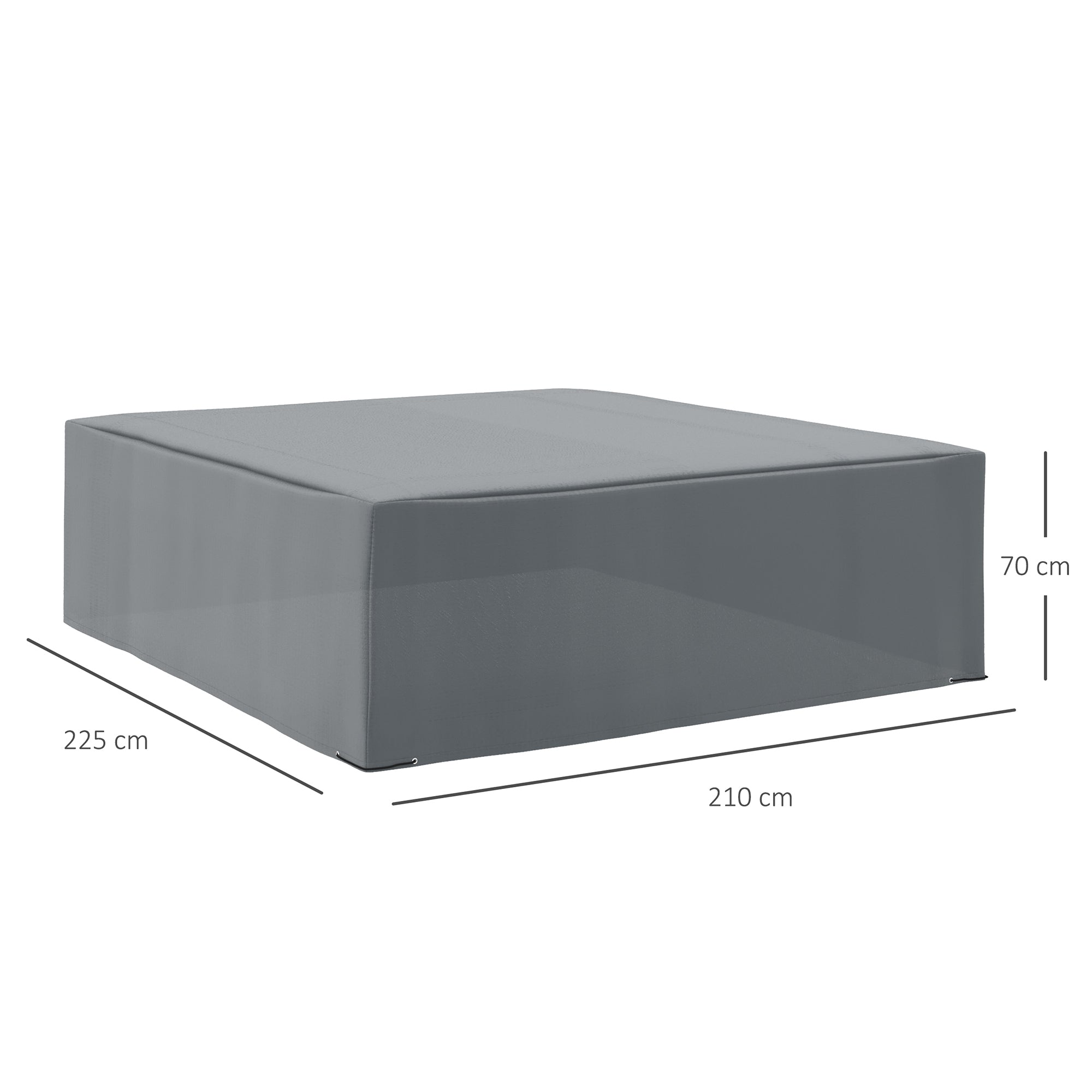 Outsunny 225x210cm Outdoor Garden Rattan Furniture Protective Cover Water UV Resistant Grey - North Peak Garden Furniture