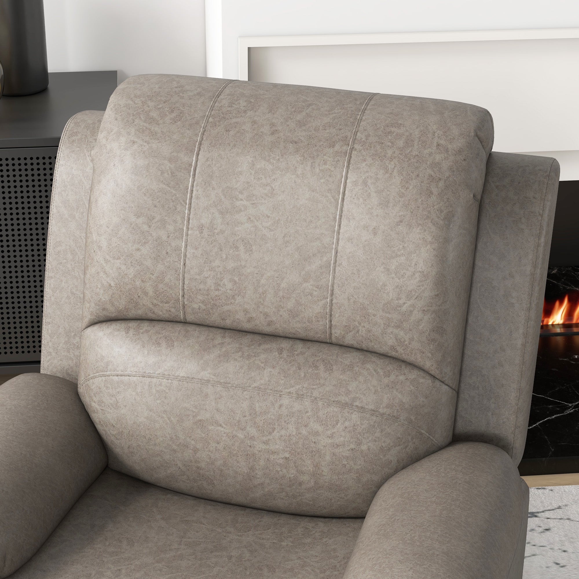HOMCOM Microfibre Recliner Armchair, with Adjustable Leg Rest, Cup Holder, for Home Living Room, Brown - North Peak Garden Furniture