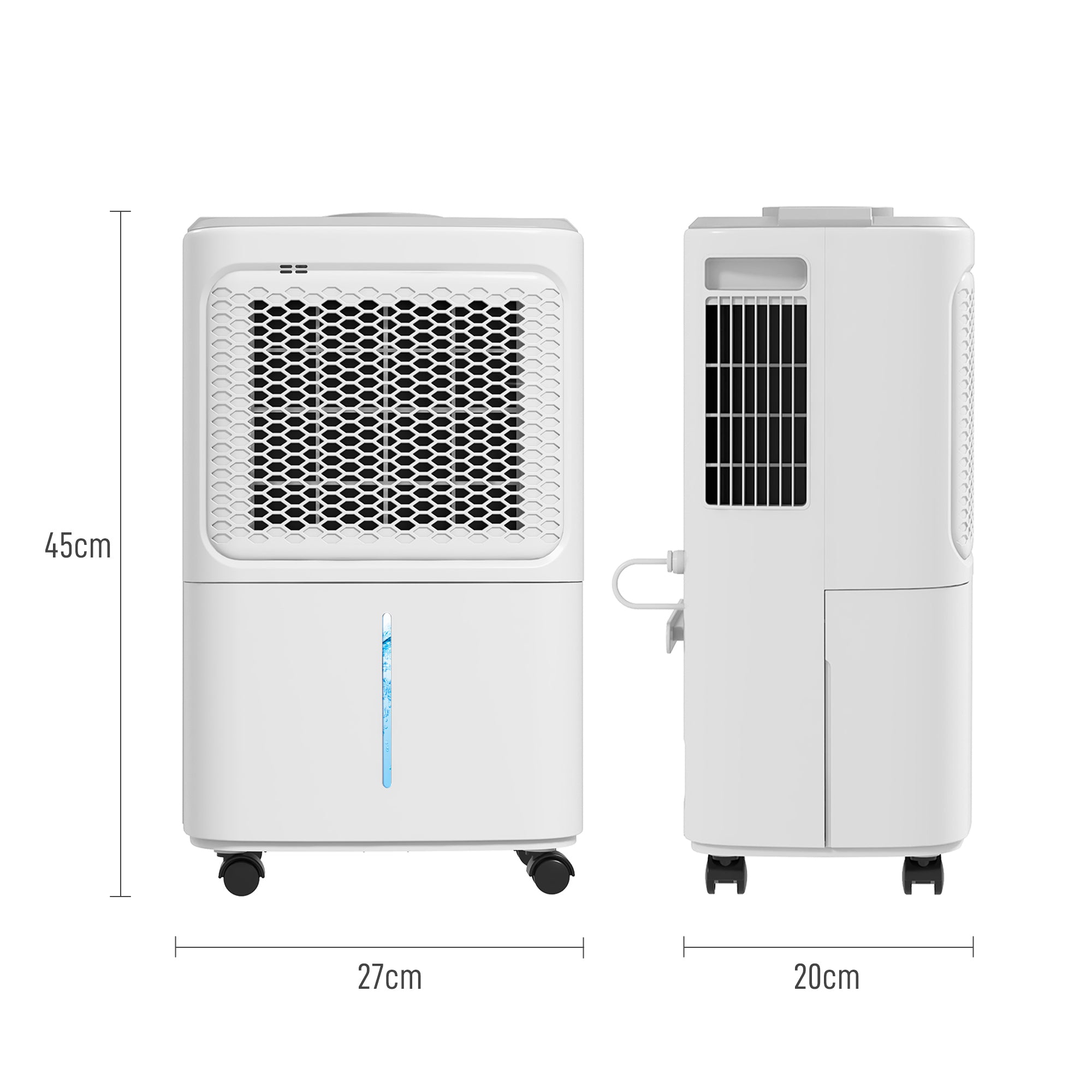 HOMCOM 12L/Day Dehumidifier with Continuous Drainage, 1.6L Water Tank, 24H Timer, Digital Humidity Display, Humidity Light, Dehumidifier for Home Damp, Bedroom, Condensation, Mould, Laundry Drying - North Peak Garden Furniture