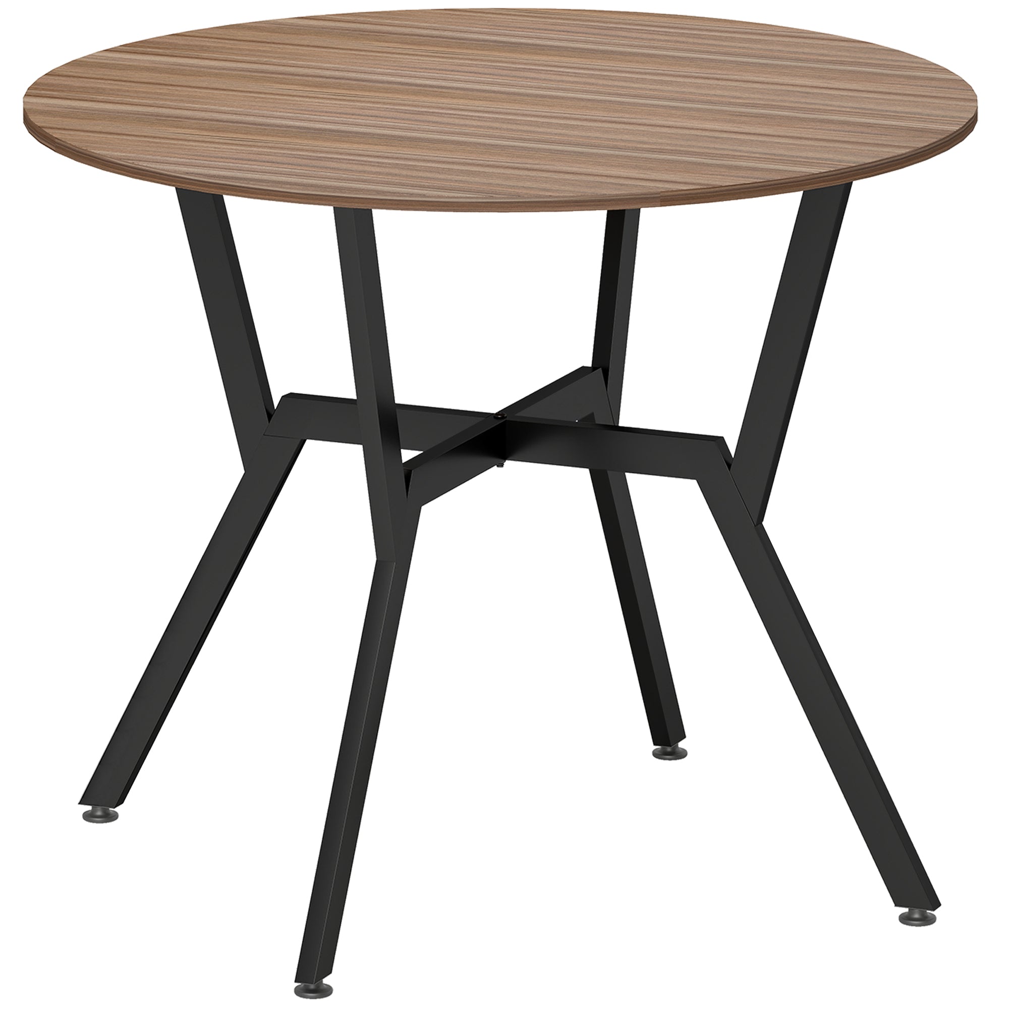 HOMCOM Dining Room Table with Black Legs Anti-slip Foot Pads for Living Room Dining Room 90 x 76 cm Brown