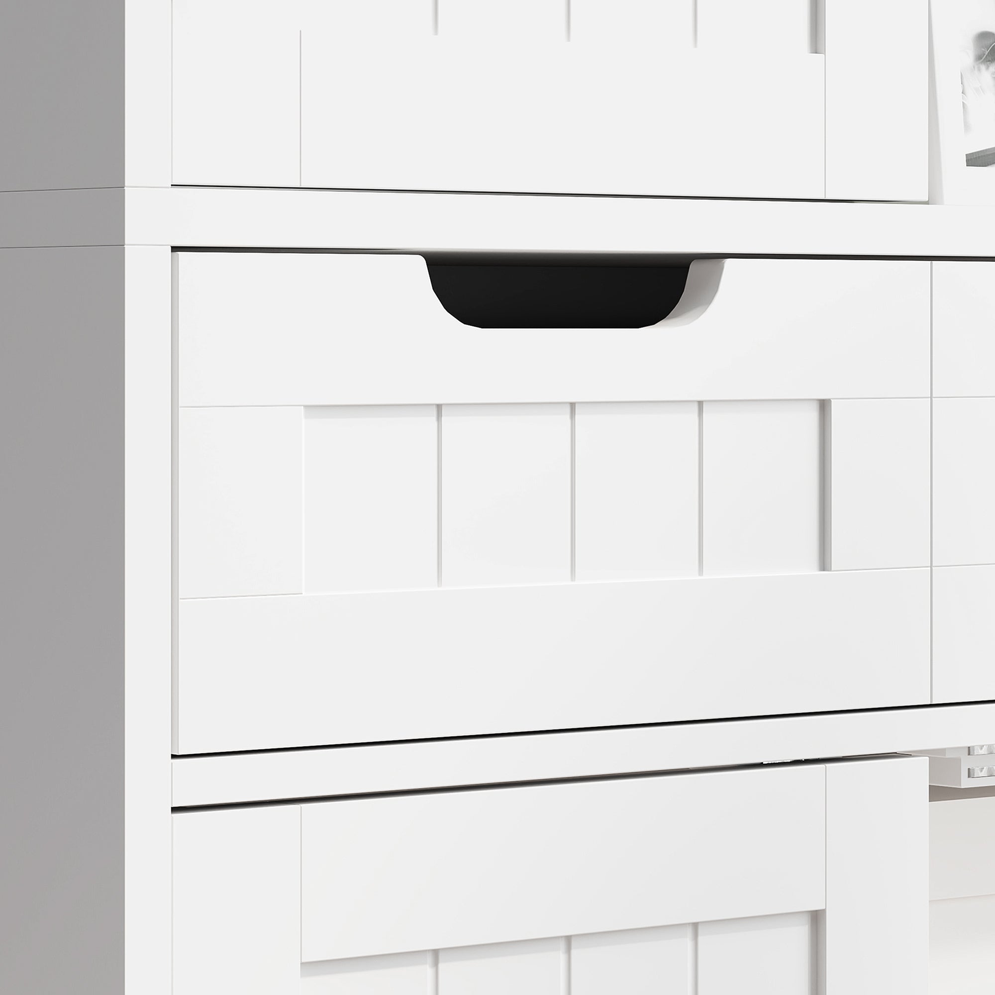 HOMCOM Tall Bathroom Cabinet, Freestanding Storage Cupboard, Bathroom Storage Cabinet with Drawer, Adjustable Shelf and Doors, 60 x 30 x 160 cm, White - North Peak Garden Furniture