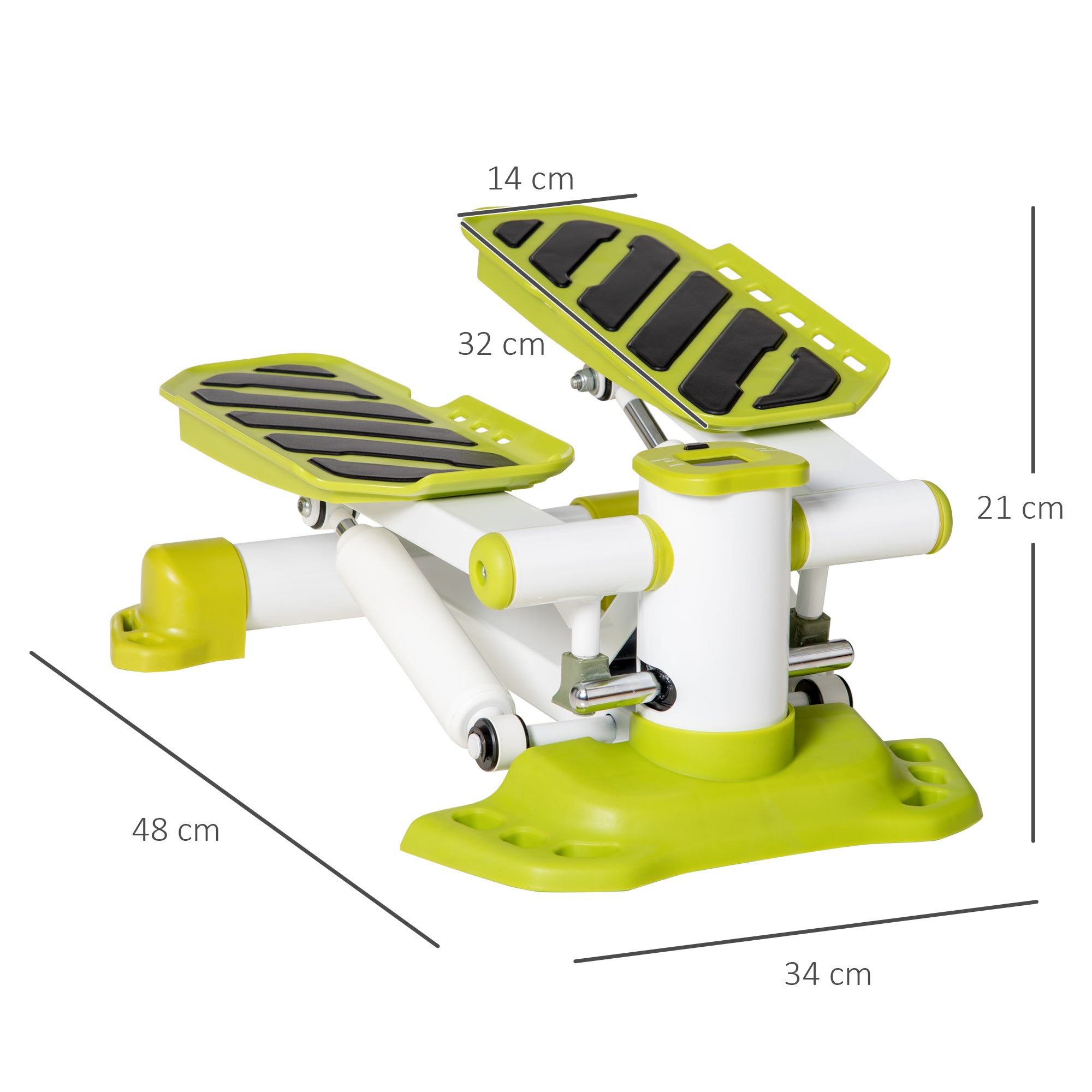 HOMCOM Portable Mini Stepper, Steppers for Exercise Workout with LCD Display for Home Gym Office, Yellow - North Peak Garden Furniture