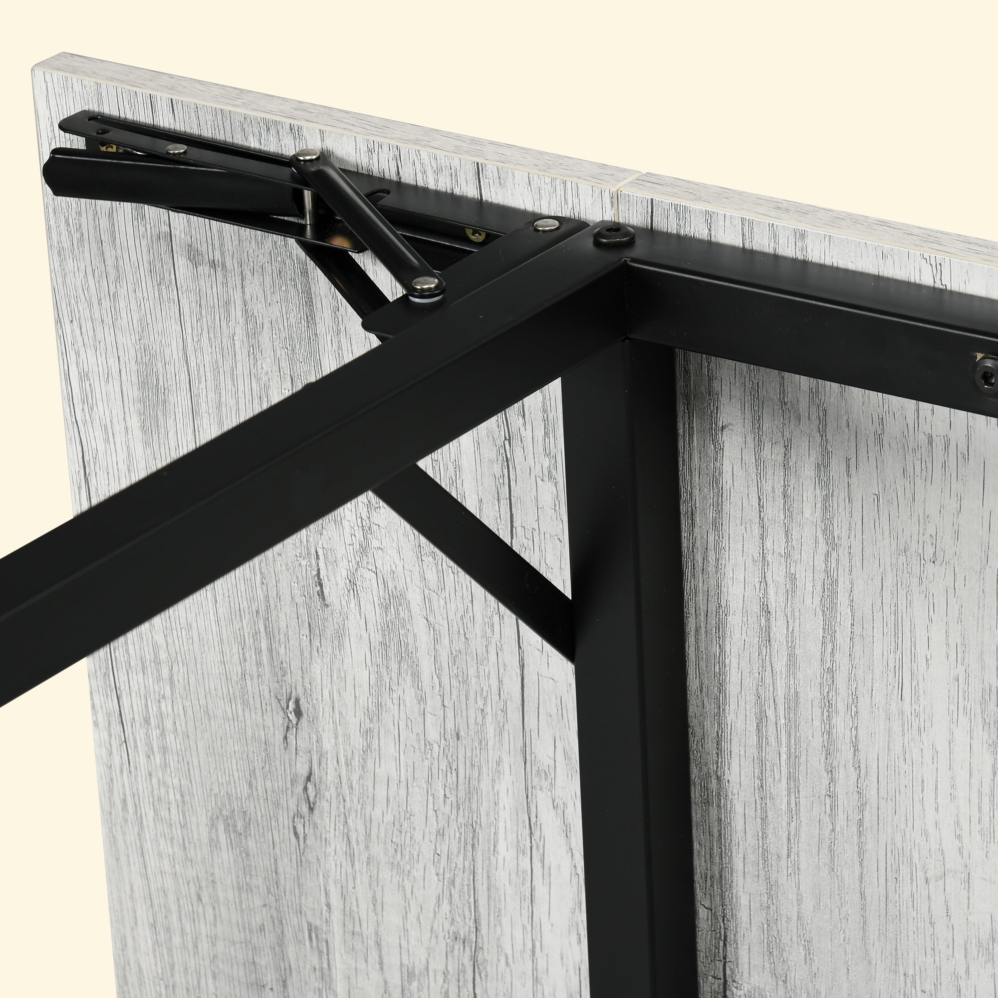 HOMCOM Four-Person Drop Leaf Dining Table - Grey - North Peak Garden Furniture
