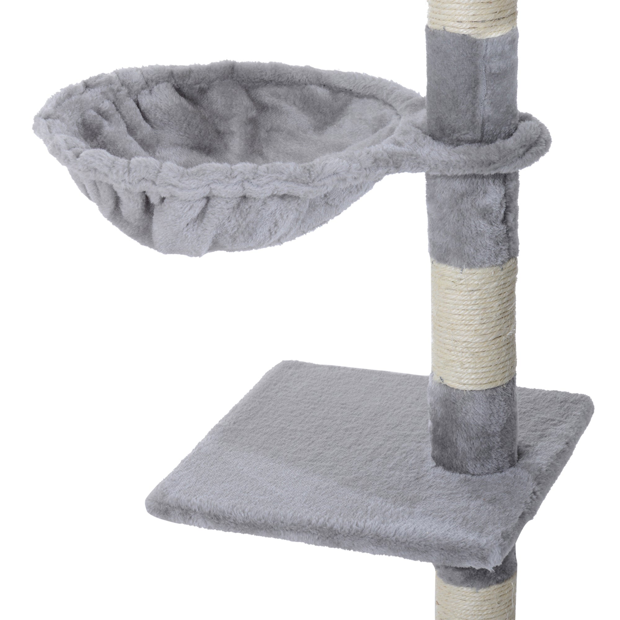PawHut Cat Tree for Indoor Cats Kitten Scratching Post Scratch Scratcher Climb Activity Center Play House Pet Furniture 125cm (Grey) - North Peak Garden Furniture
