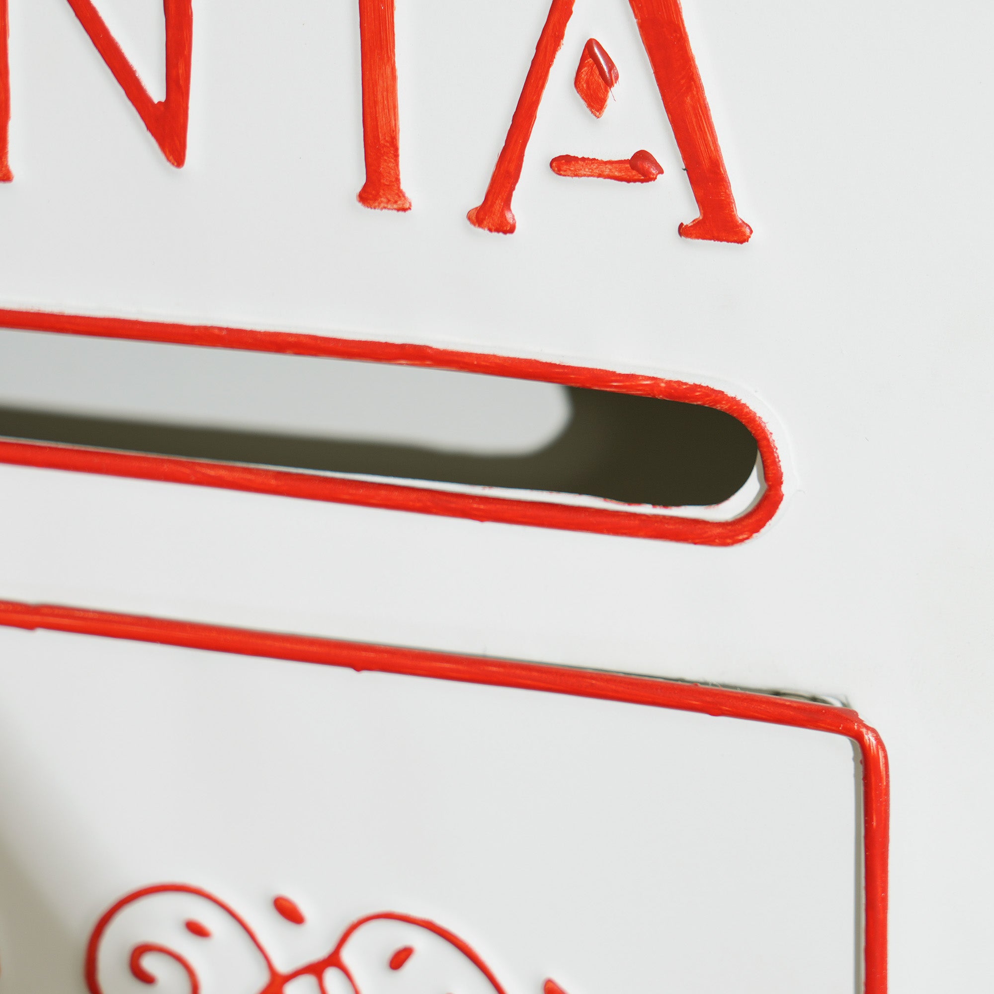 HOMCOM A5 Christmas Letter Postbox - White/Red - North Peak Garden Furniture