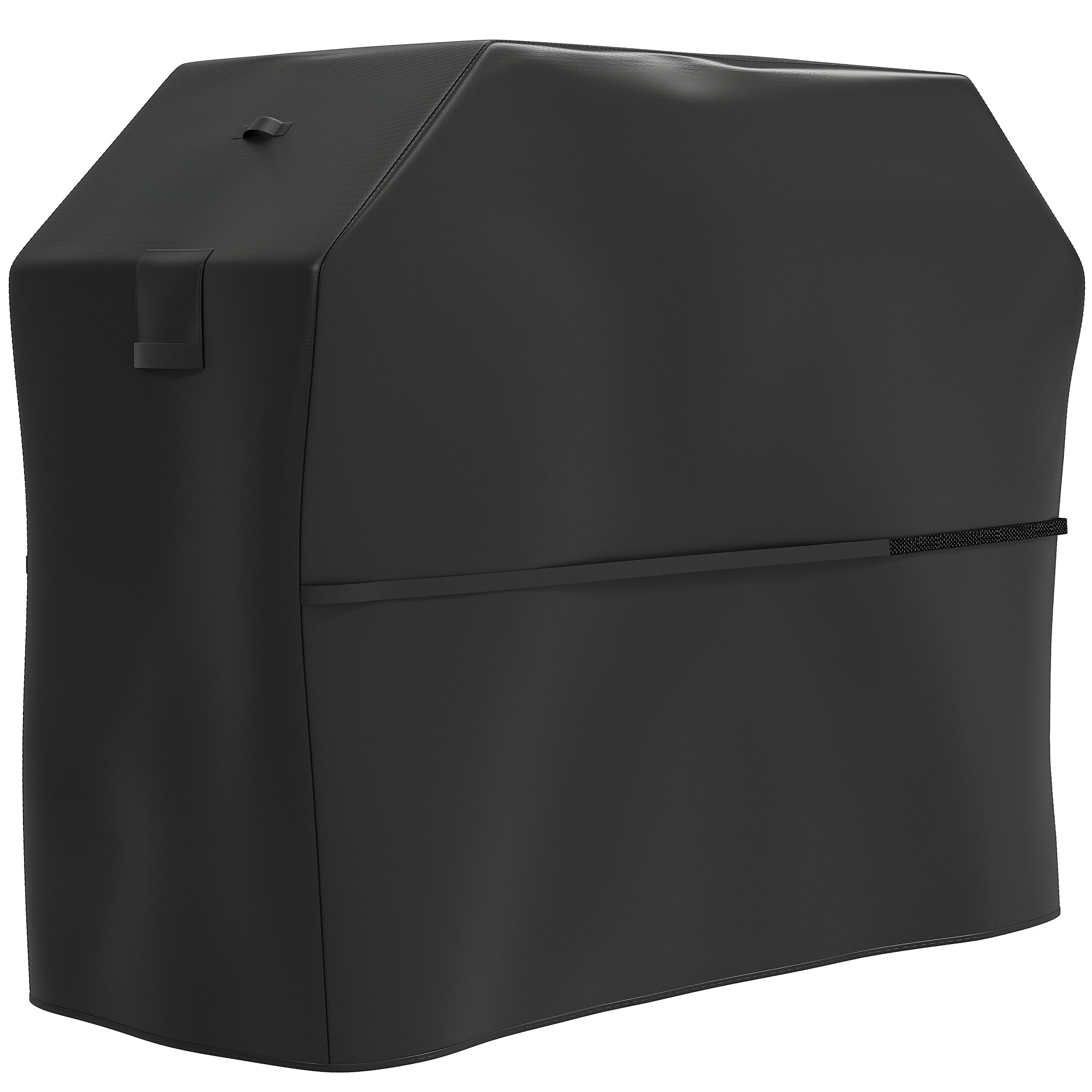 Outsunny BBQ Cover for Rectangular Gas Grill, 600D UPF30+ Oxford Fabric Barbecue Cover for Waterproof Protection Rip-Proof, with Windproof Hook and Loop Fasteners, Vents, 147 x 61 x 122 cm, Black - North Peak Garden Furniture