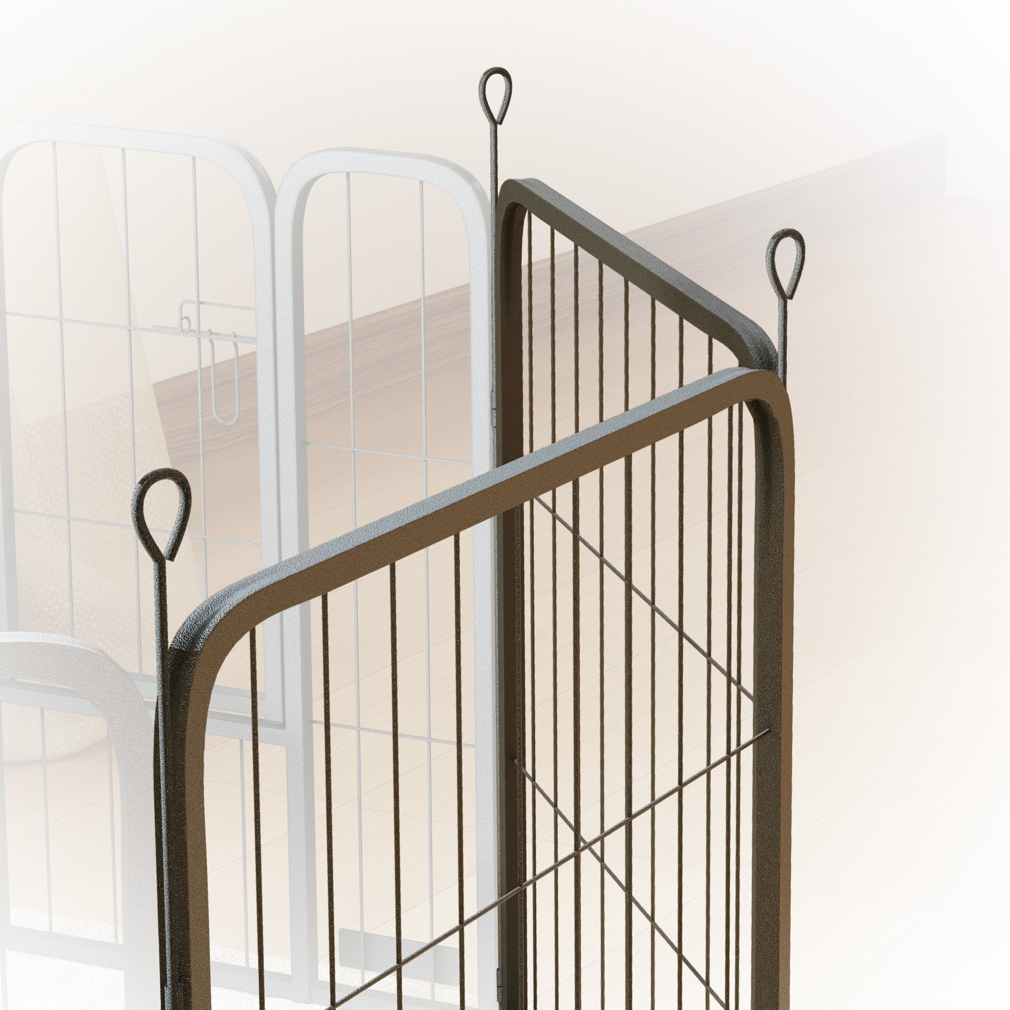 PawHut 2 Piece Dog Pen Expansion Pack for 60cm High Animal Pen with 3 Connecting Stakes - North Peak Garden Furniture