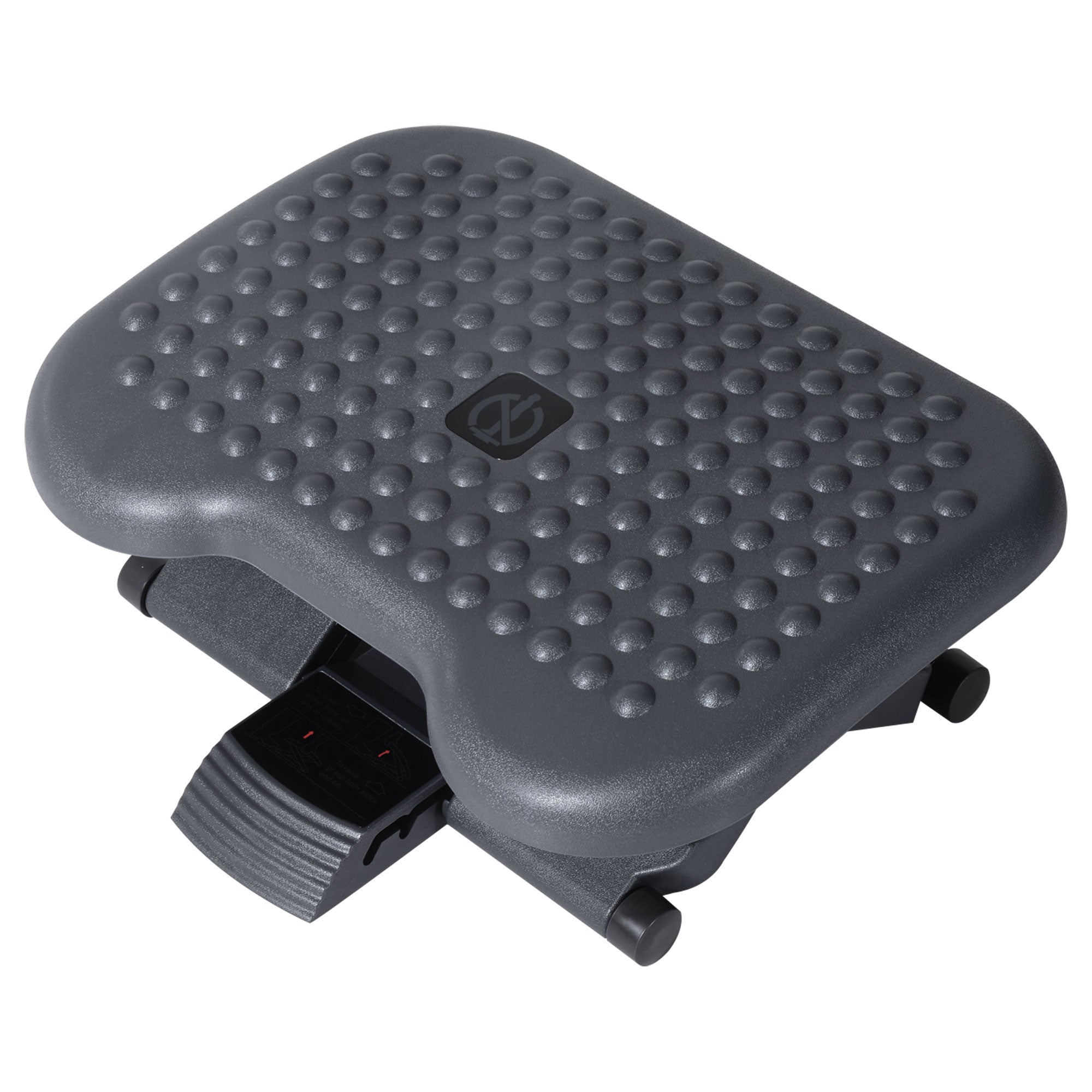 HOMCOM Footrest Adjustable Height & Angle Tilting Platform Home Office Foot Rest Charcoal Grey - North Peak Garden Furniture