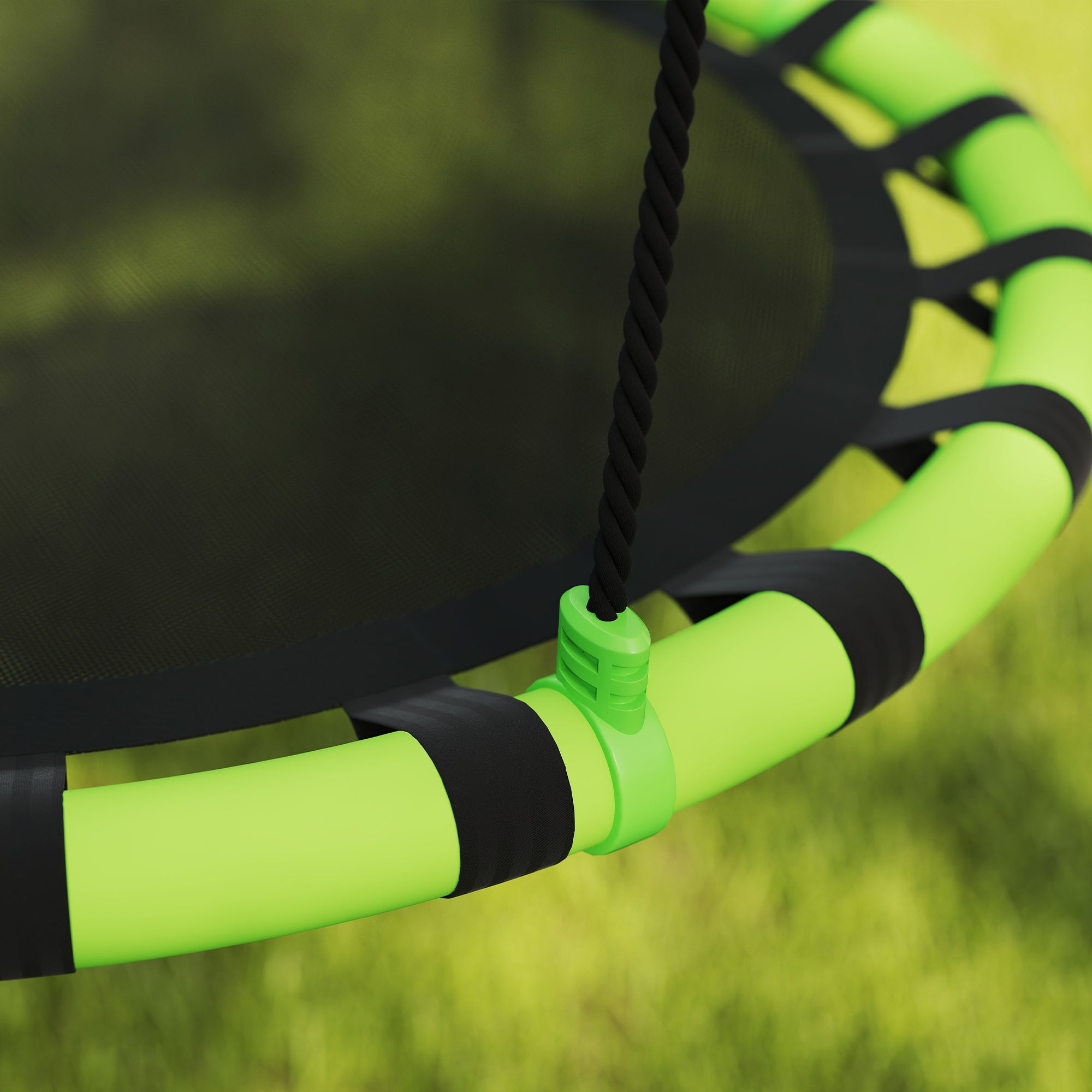 AIYAPLAY 100 cm Diameter Kid Nest Swing Seat with Height Adjustable Ropes for Outdoor Indoor, Black - North Peak Garden Furniture