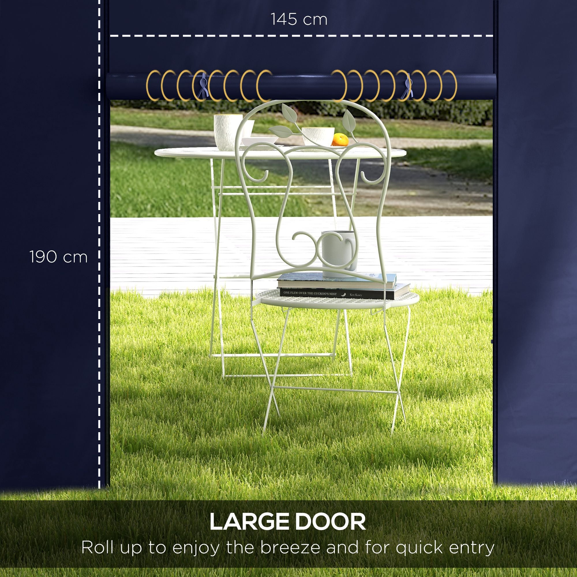 Outsunny Set of Two 195 x 295cm Replacement Gazebo Side Walls - Blue - North Peak Garden Furniture