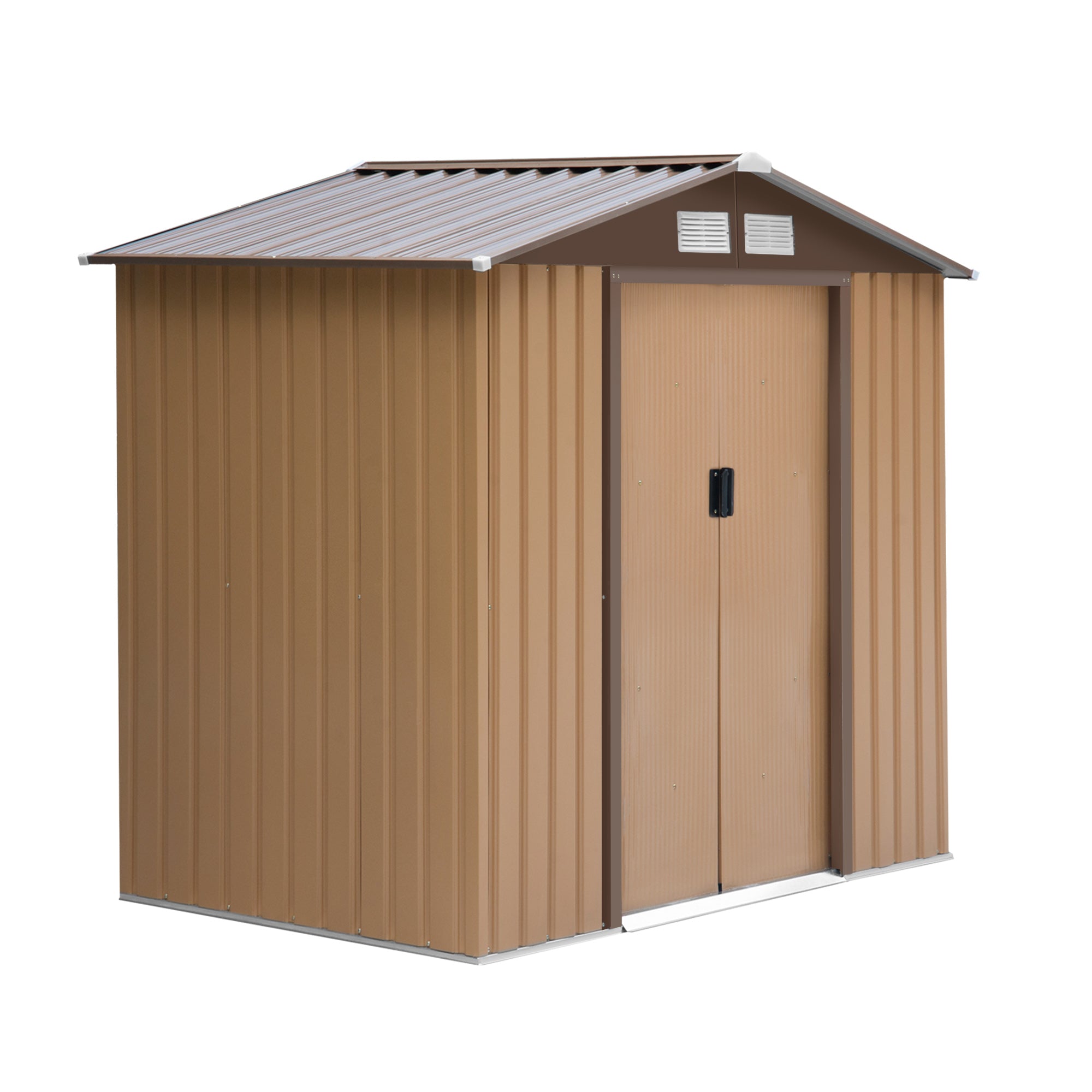 Outsunny 7 x 4ft Lockable Metal Garden Tool Storage Shed Storage - Yellow