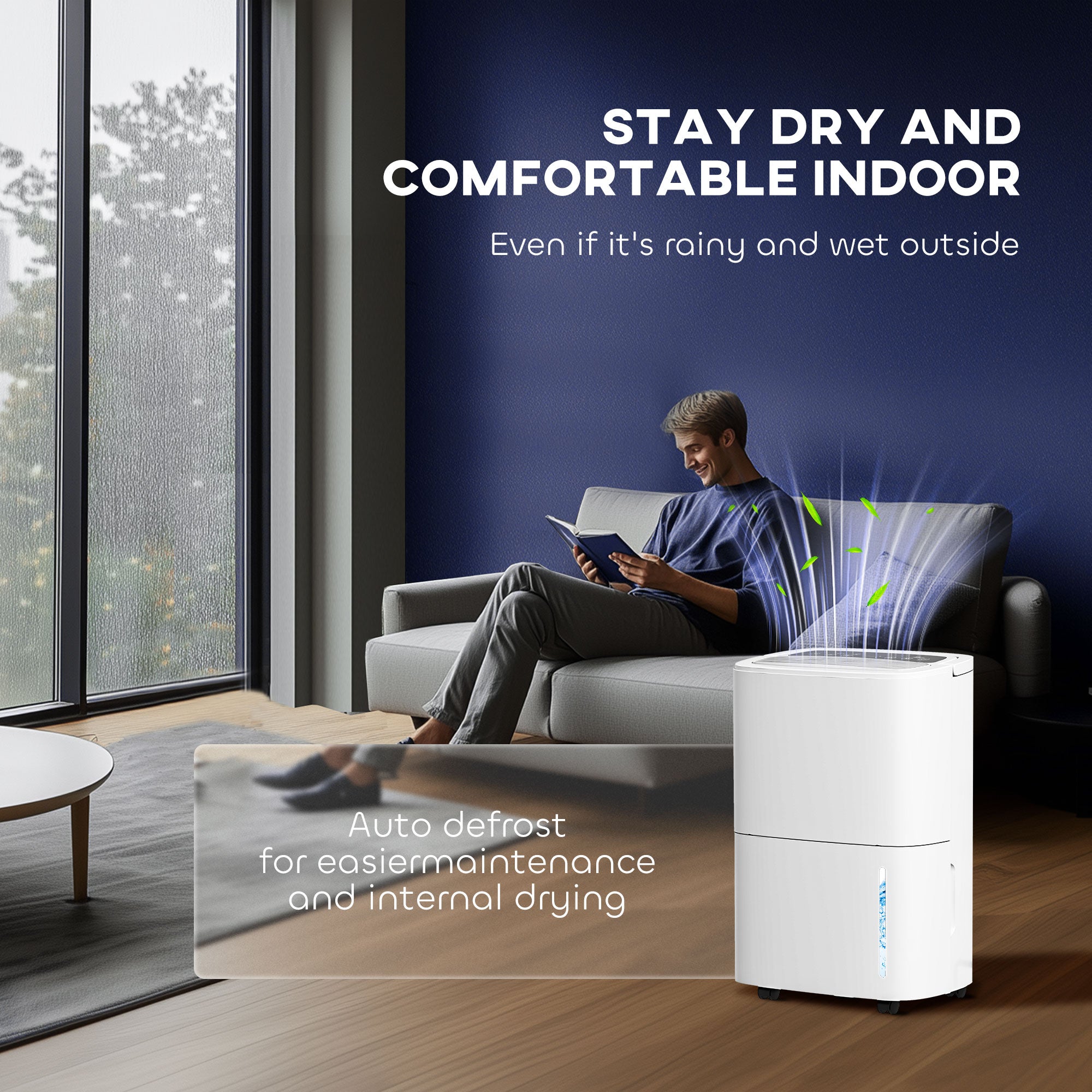 HOMCOM 20L Dehumidifier, with Touch Control - White - North Peak Garden Furniture