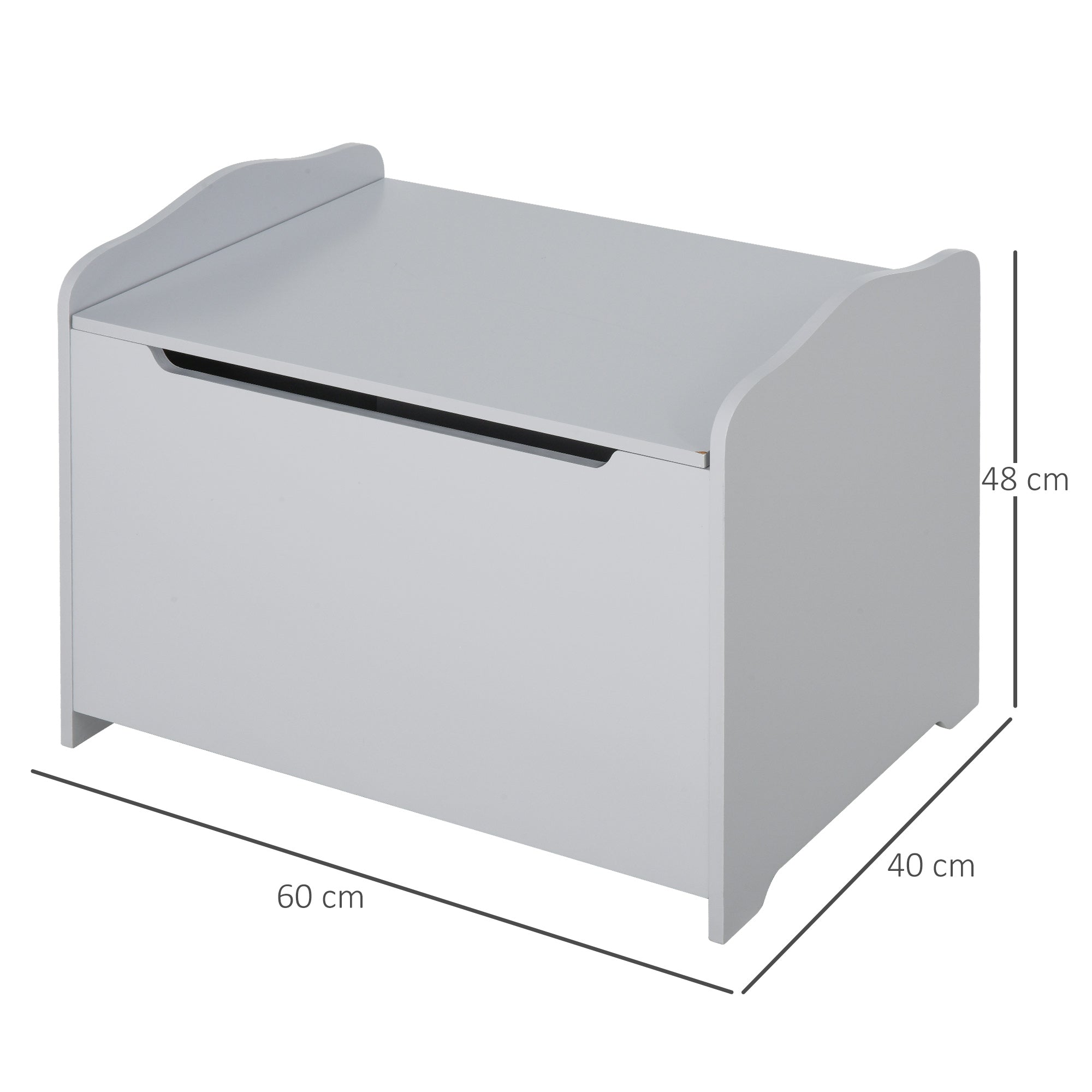 HOMCOM Wooden Kids Toy Box Children Storage Organizer Chest Safety Hinge Playroom Furniture Grey - North Peak Garden Furniture