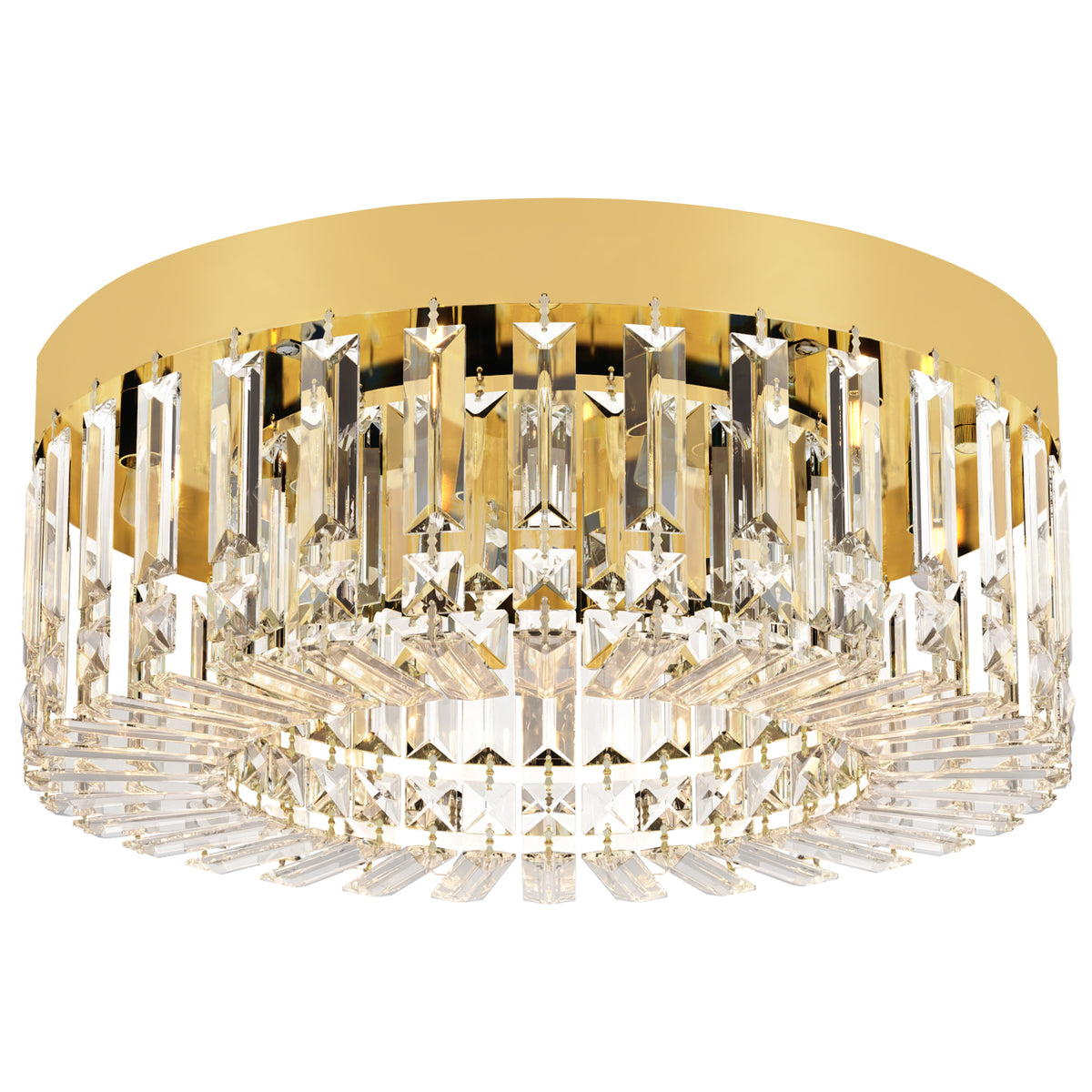 HOMCOM Crystal Chandeliers with 160 Crystal Pendants, 6-Light Ceiling Light for Living Room, Bedroom Dining Room, Gold Tone