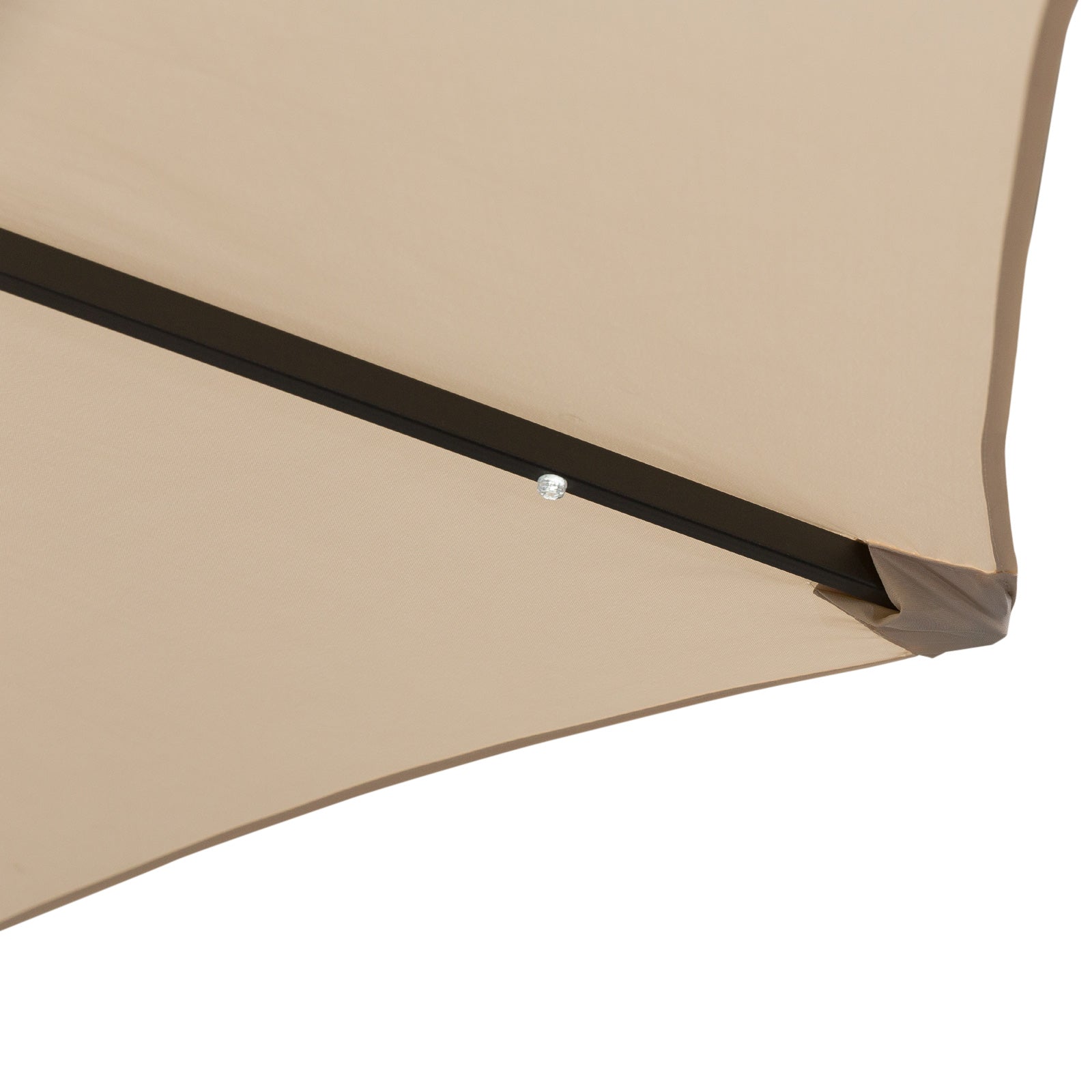 Outsunny 2.7m Patio Garden Umbrella Outdoor Parasol with Tilt Crank and 24 LEDs Lights (Cream) - North Peak Garden Furniture