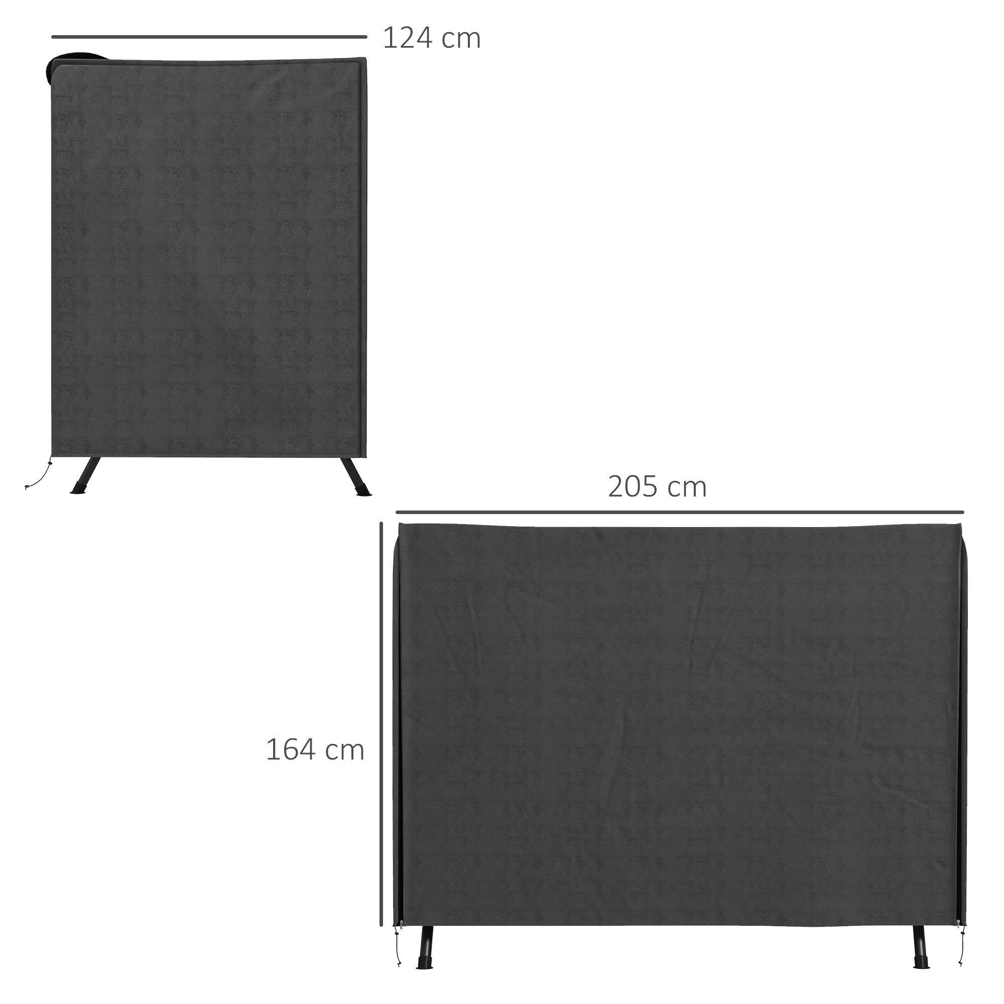 Outsunny 205 x 124cm Three-Seater Swing Chair Protective Cover Dark Grey - North Peak Garden Furniture