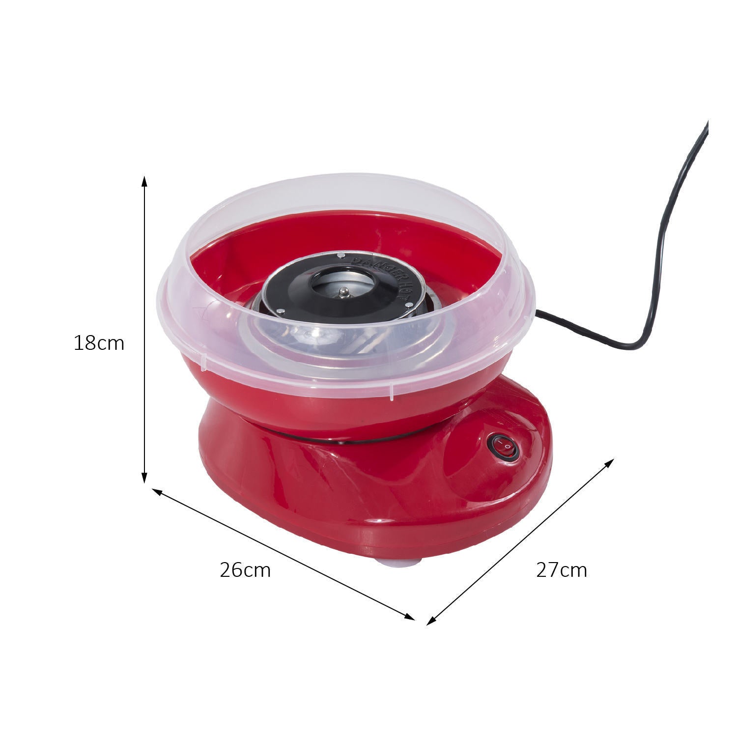 HOMCOM Candy Floss Machine Electric Cotton Candy Maker Gadgetry 450W (Red) - North Peak Garden Furniture