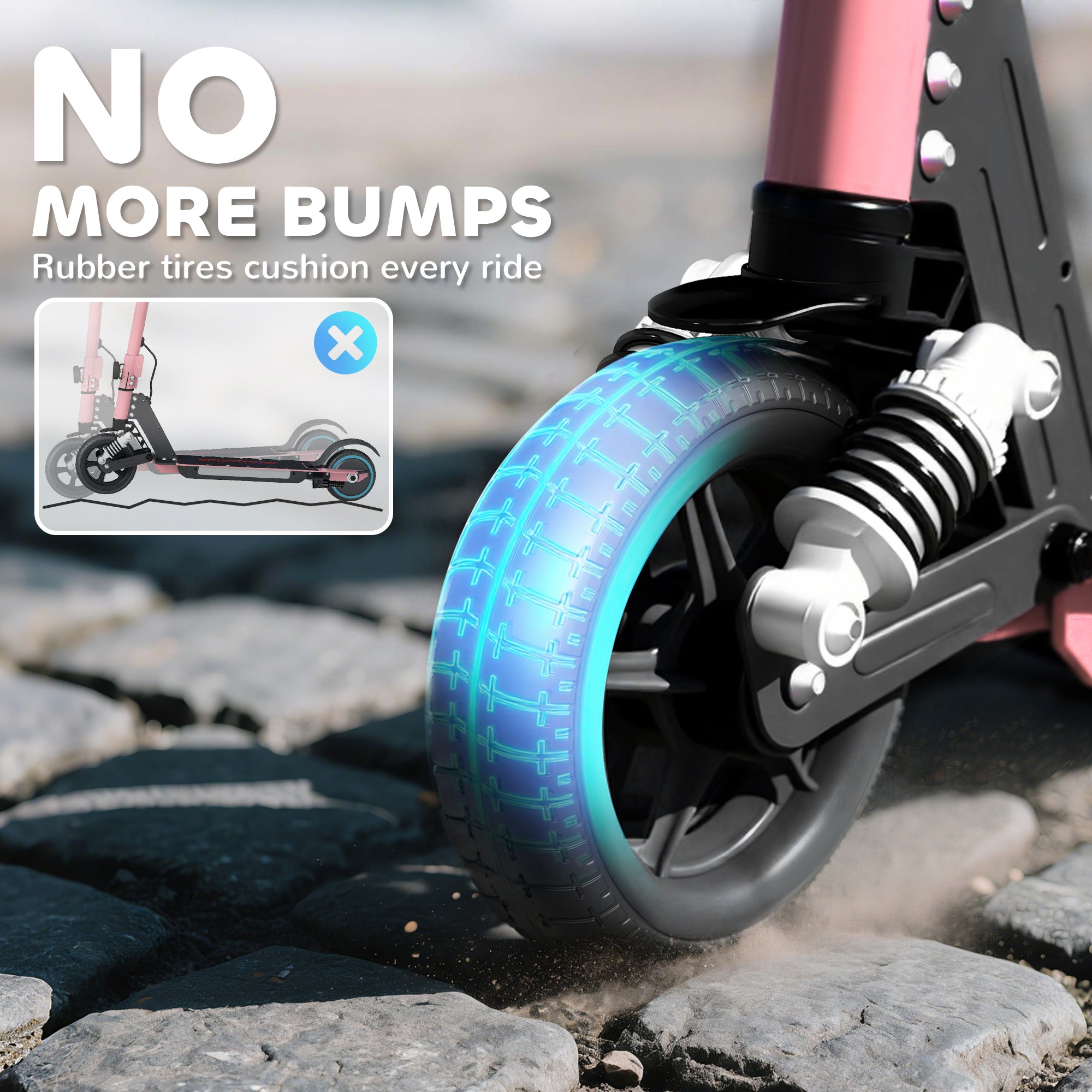 SPORTNOW Folding Electric Scooter for Kids Age 6-14 with Dual Brakes, Front Suspension, LED Colourful Lights and Display, 6.8kg Lightweight Aluminium E Scooter, Up to 14 KM/H & 6 KM, Pink