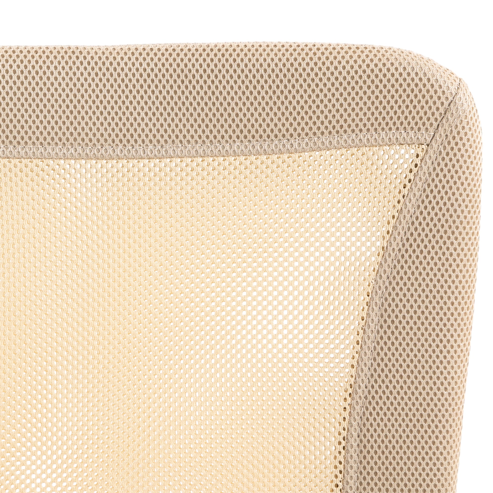 Vinsetto Computer Desk Chair, Mesh Office Chair with Adjustable Height and Swivel Wheels, Armless Study Chair, Beige - North Peak Garden Furniture