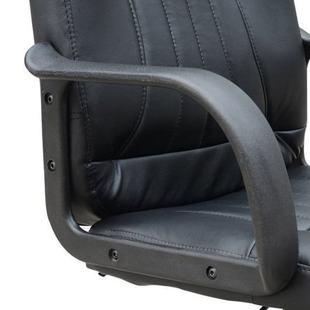 HOMCOM Swivel Executive Office Chair, PU Leather Computer Desk Chair with Adjustable Height, Wheels, Black