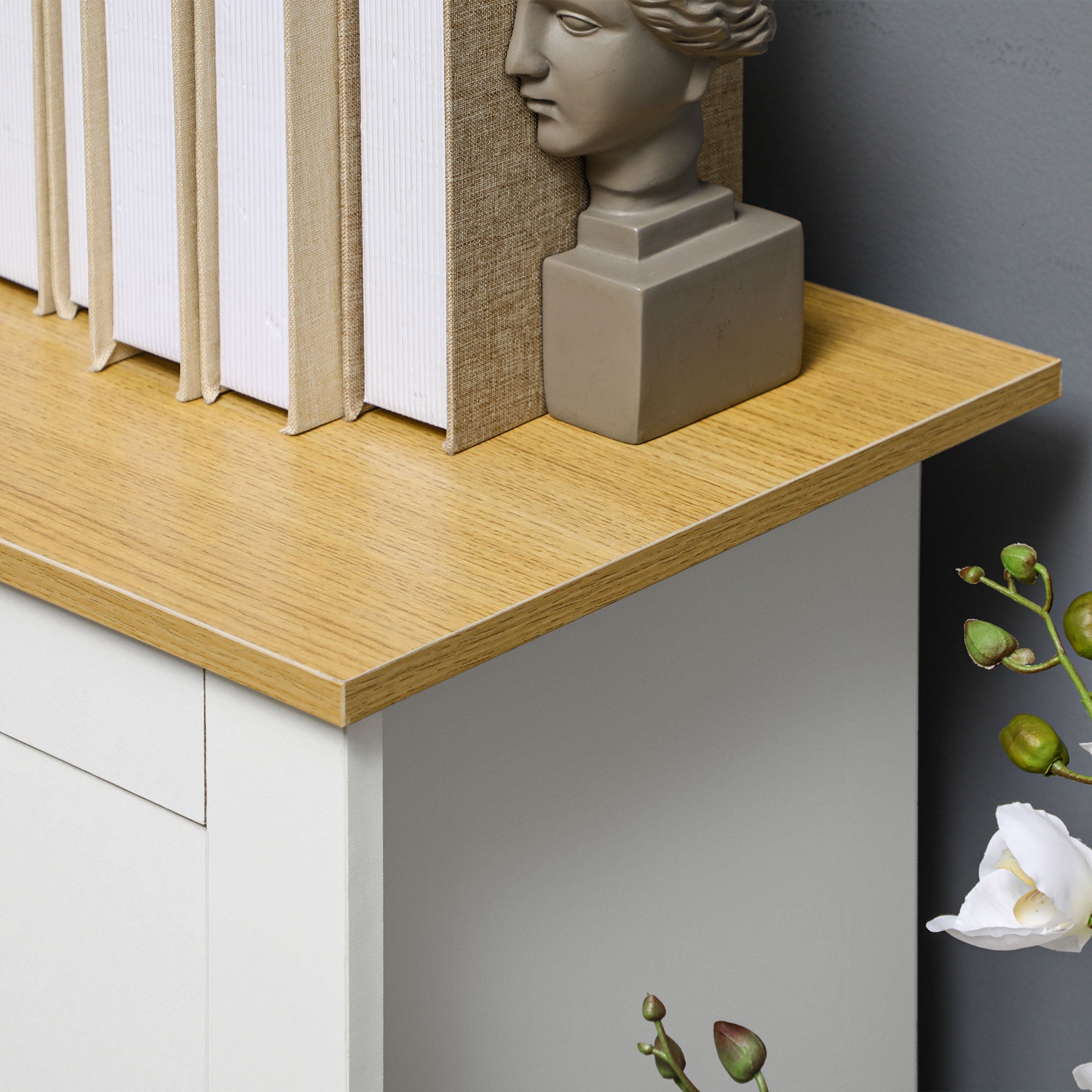 HOMCOM Sideboard Storage Cabinet, Modern Kitchen Cupboard with Double Doors and Drawers for Dining Room, Living Room and Entryway, White - North Peak Garden Furniture