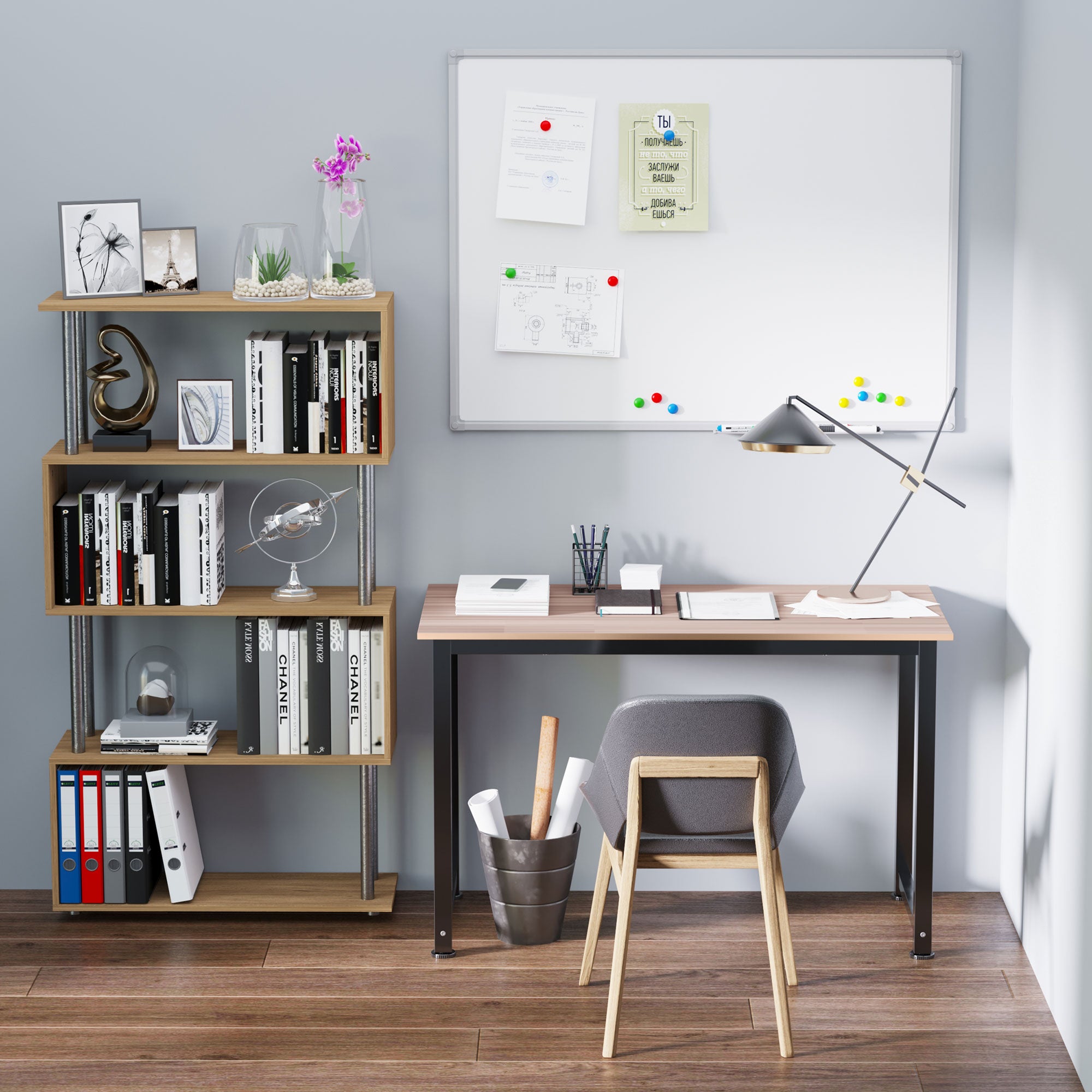 HOMCOM Computer Desk, Writing Table, 120 x 60 x 76cm Workstation for Home Office, Study with Metal Frame, Simple Assembly, Black - North Peak Garden Furniture