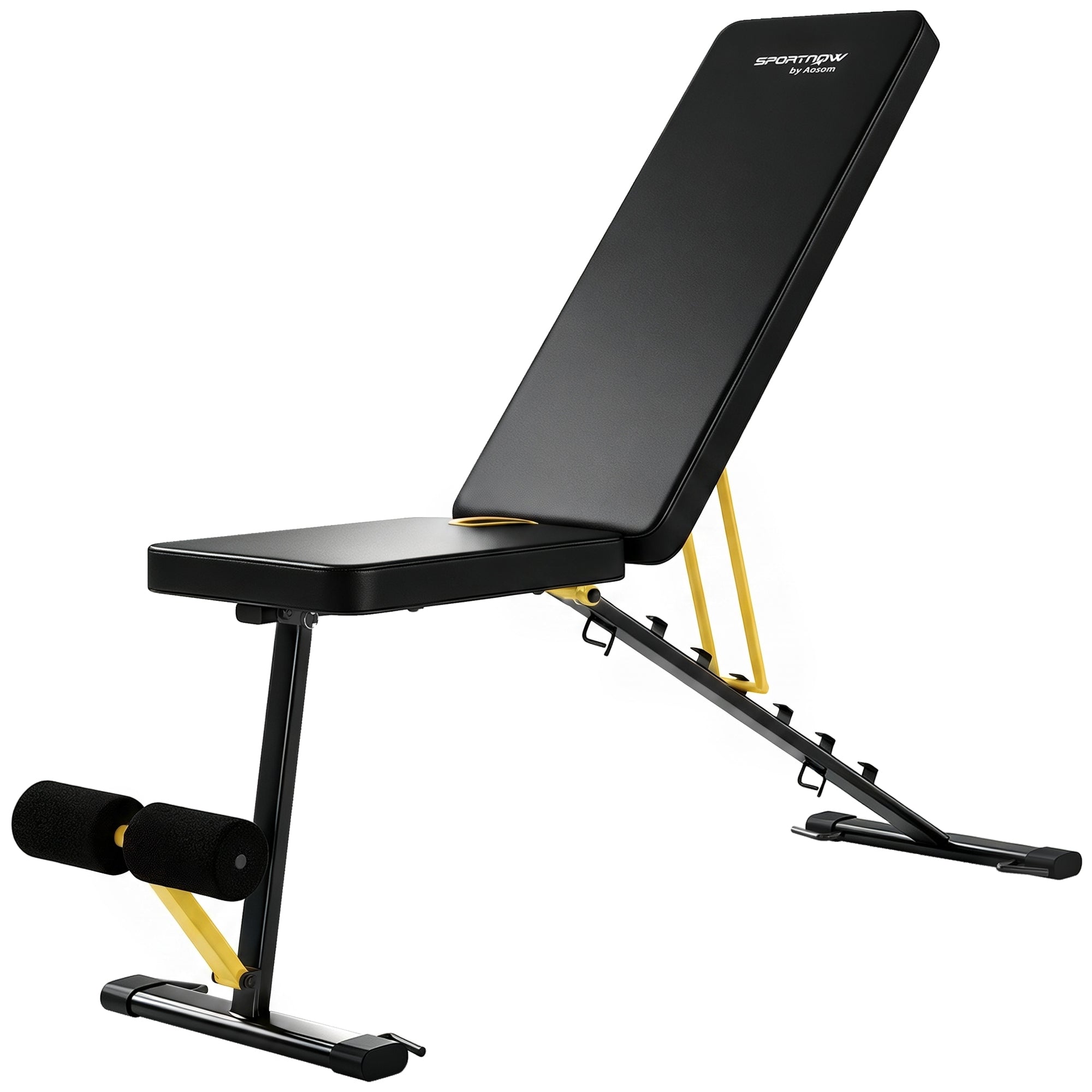 SPORTNOW Adjustable Weight Bench, 300kg Incline Decline Flat Foldable Bench Press with 7 Backrest Positions and Resistance Bands