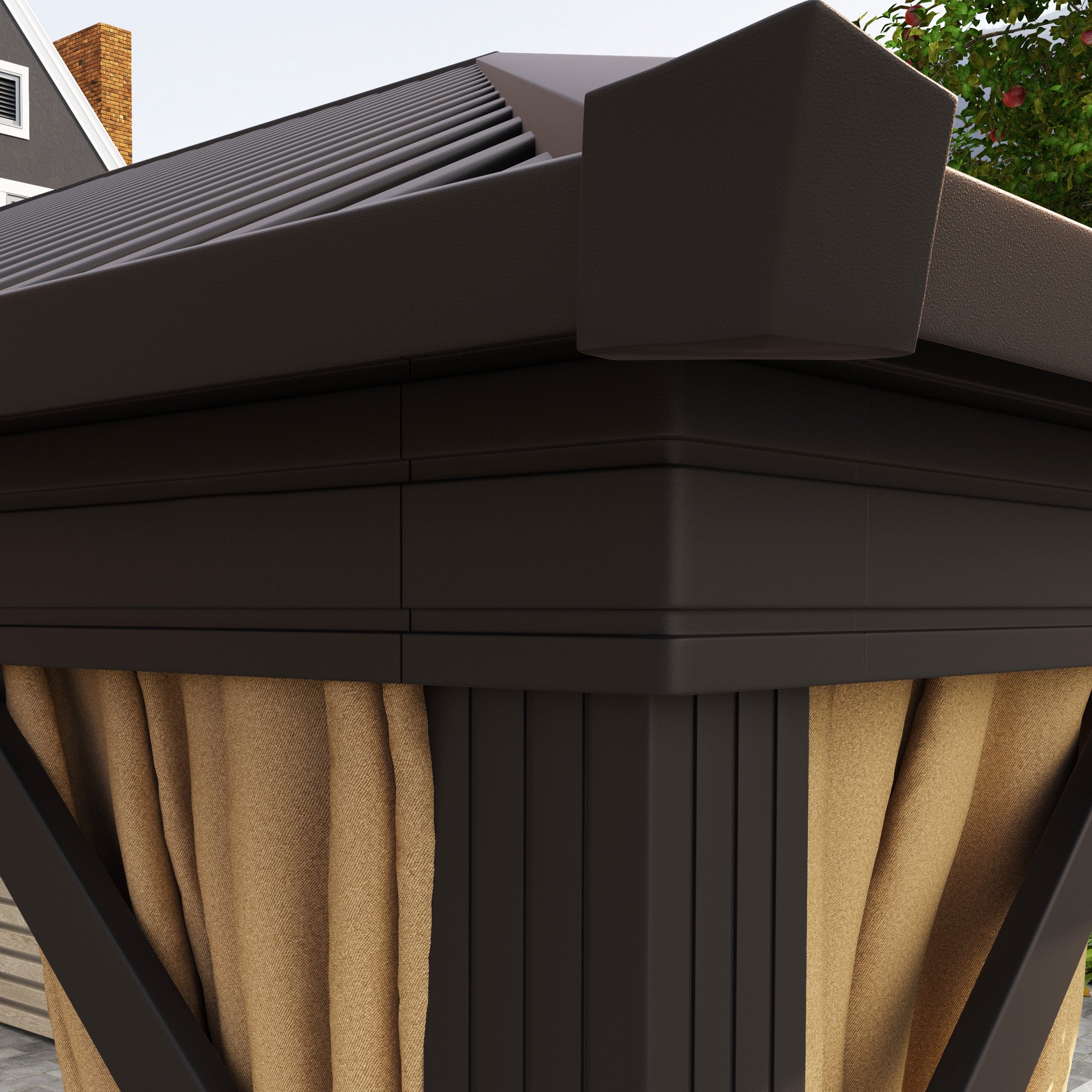 Outsunny 3.6 x 3(m) Aluminium Frame Hardtop Gazebo, with Accessories - North Peak Garden Furniture