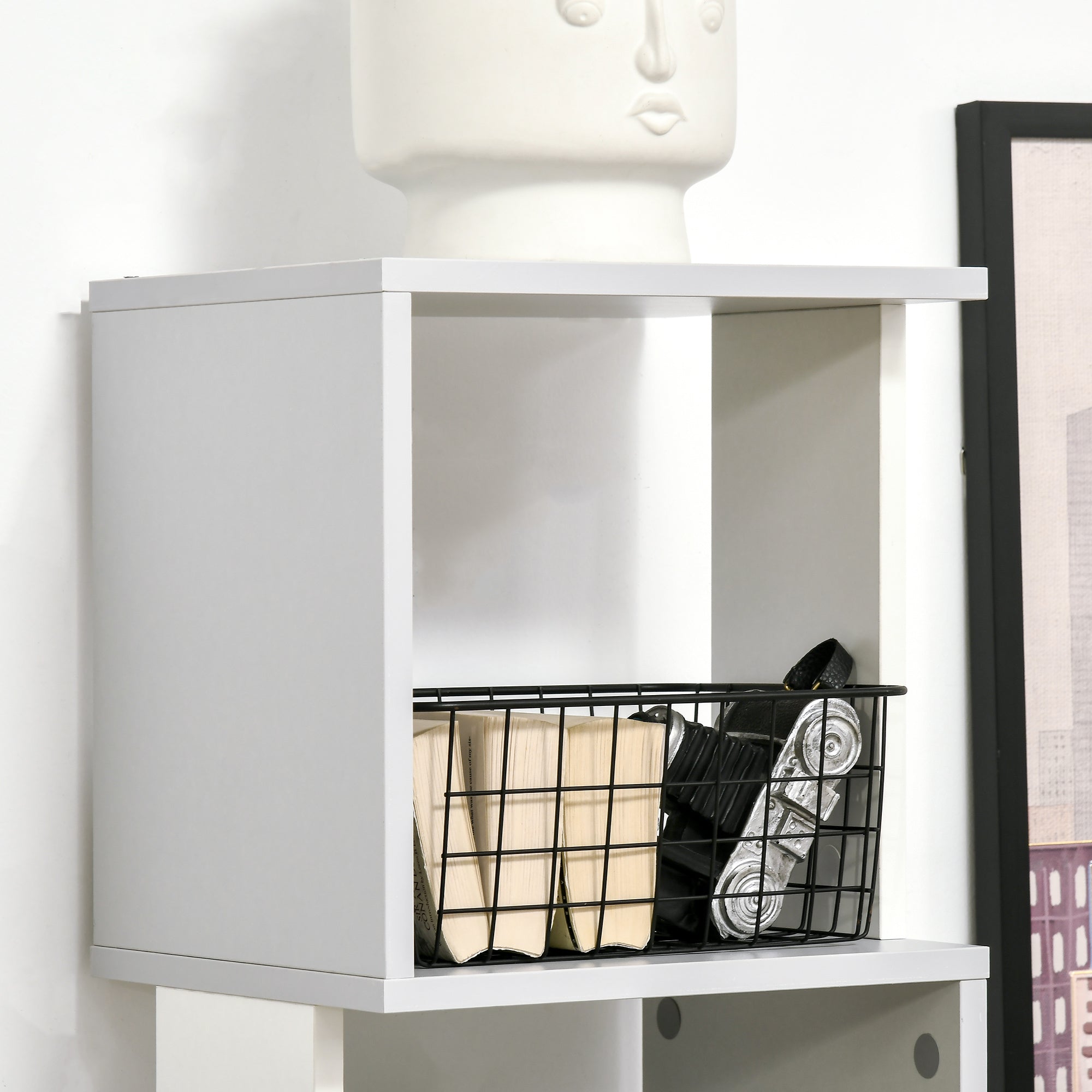 HOMCOM Modern 5-Tier Bookshelf, Freestanding Bookcase Storage Shelving for Living Room Home Office Study, White and Light Grey - North Peak Garden Furniture