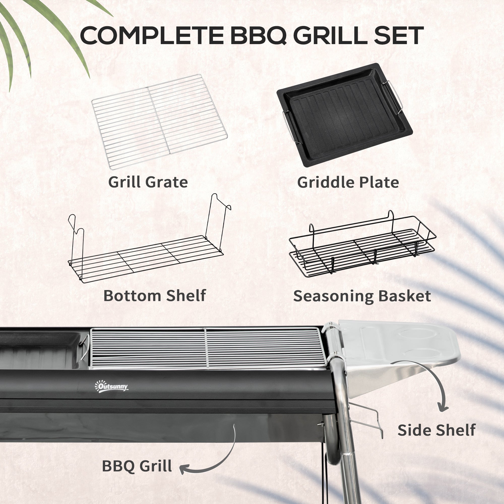 Outsunny Charcoal BBQ Grill - Black - North Peak Garden Furniture
