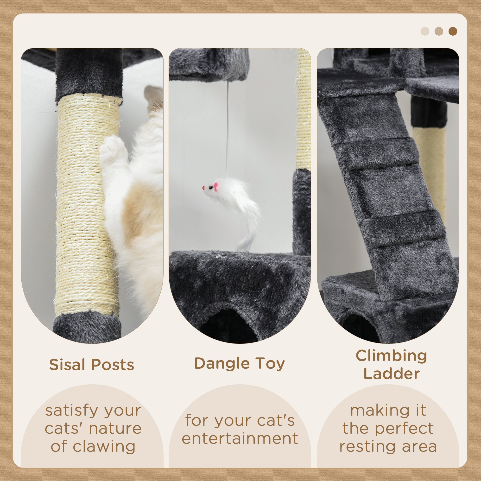 PawHut Cat Tree Scratching House, Activity Play Centre - North Peak Garden Furniture
