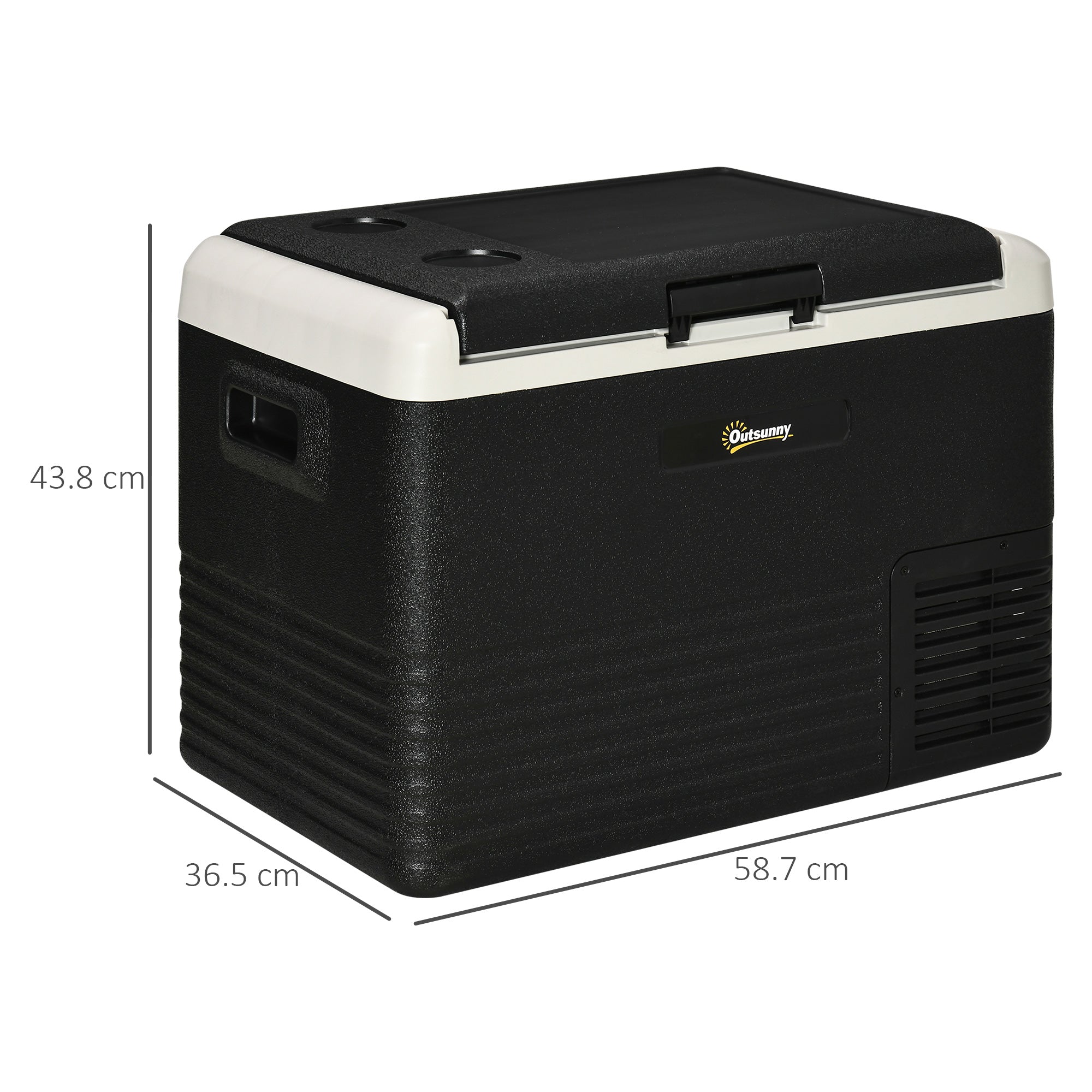 Outsunny 40L Car Refrigerator, Portable Compressor Car Fridge Freezer, Electric Cooler Box with 12/24V DC and 110-240V AC for Camping, Driving, Picnic, Down to -20℃ - North Peak Garden Furniture