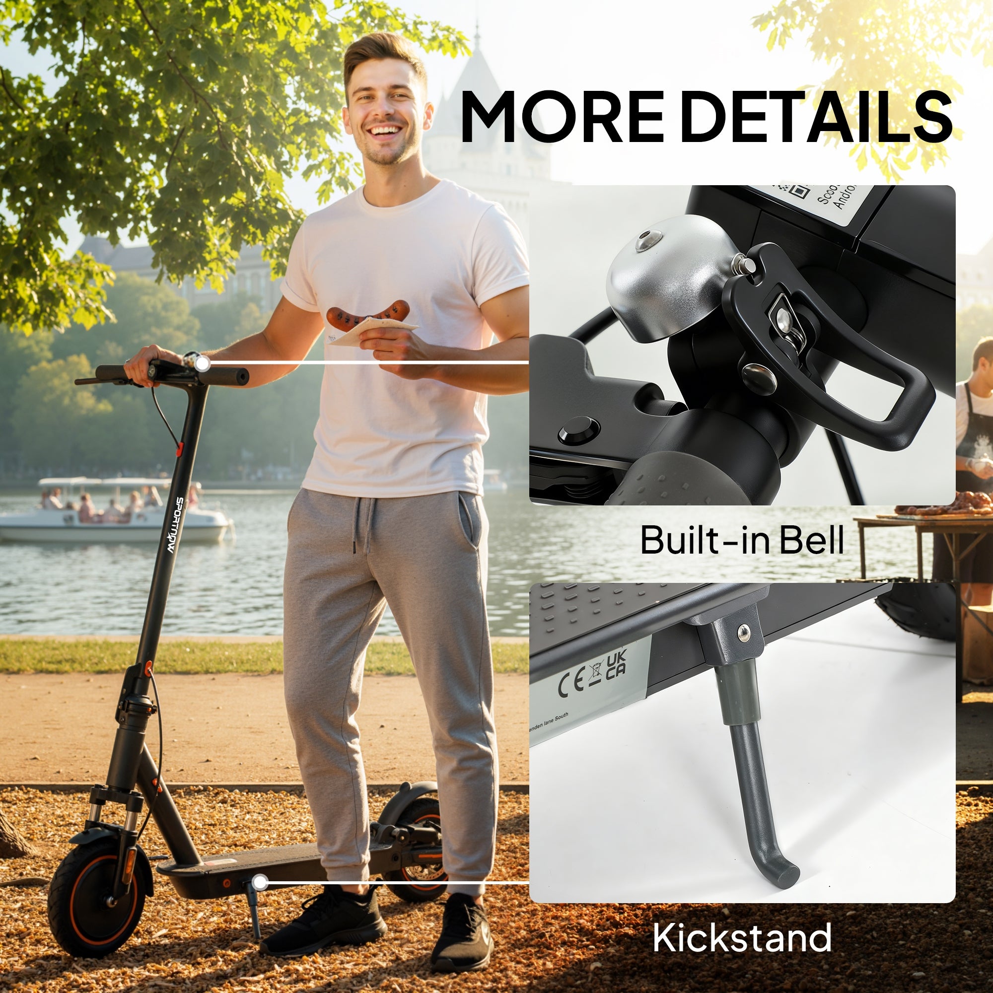 SPORTNOW Foldable Electric Scooter with 350W Motor, Up to 25km/h