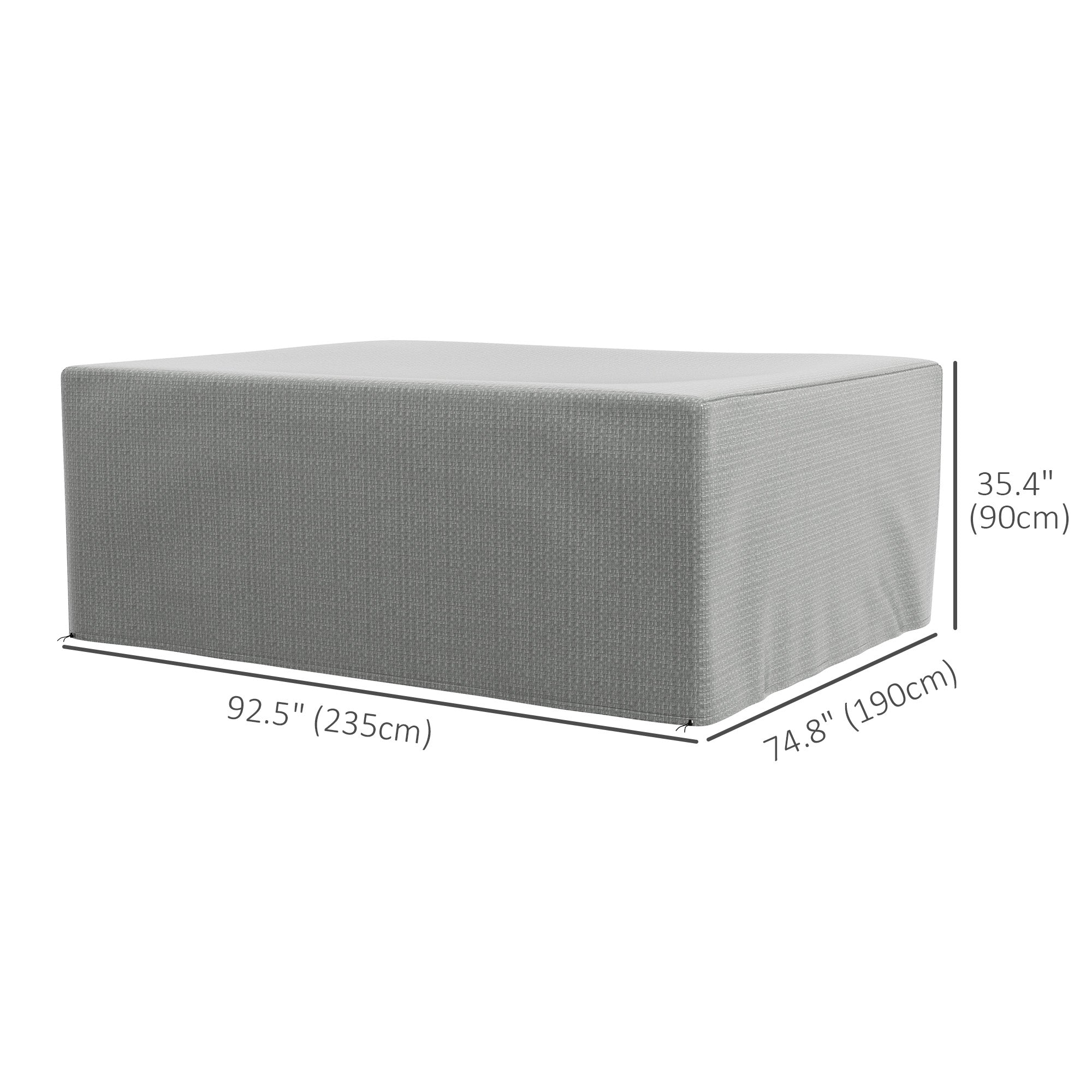 Outsunny 235 x 190 x 90 cm Large Patio Set Covers, Outdoor Garden Furniture Protection Cover Protector Waterproof Anti-UV Grey - North Peak Garden Furniture