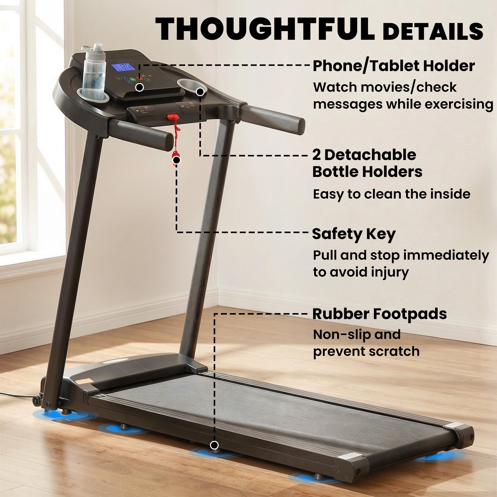 HOMCOM Treadmill Electric Motorised Running Machine w/ LED Display