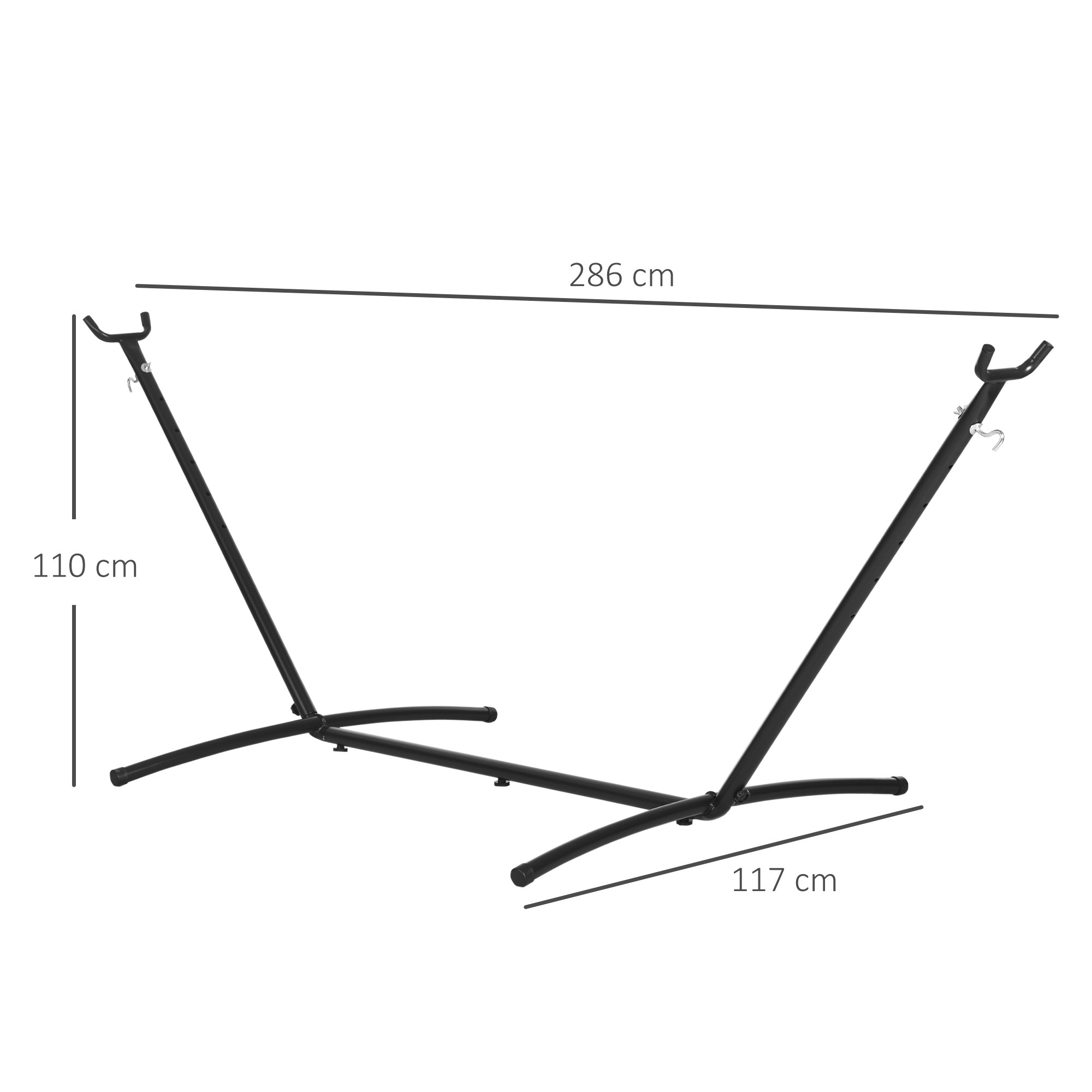 Outsunny 2.86m Universal Hammock Stand Metal Frame Garden Camping Picnic Outdoor Patio Replacement – Stand Only - North Peak Garden Furniture