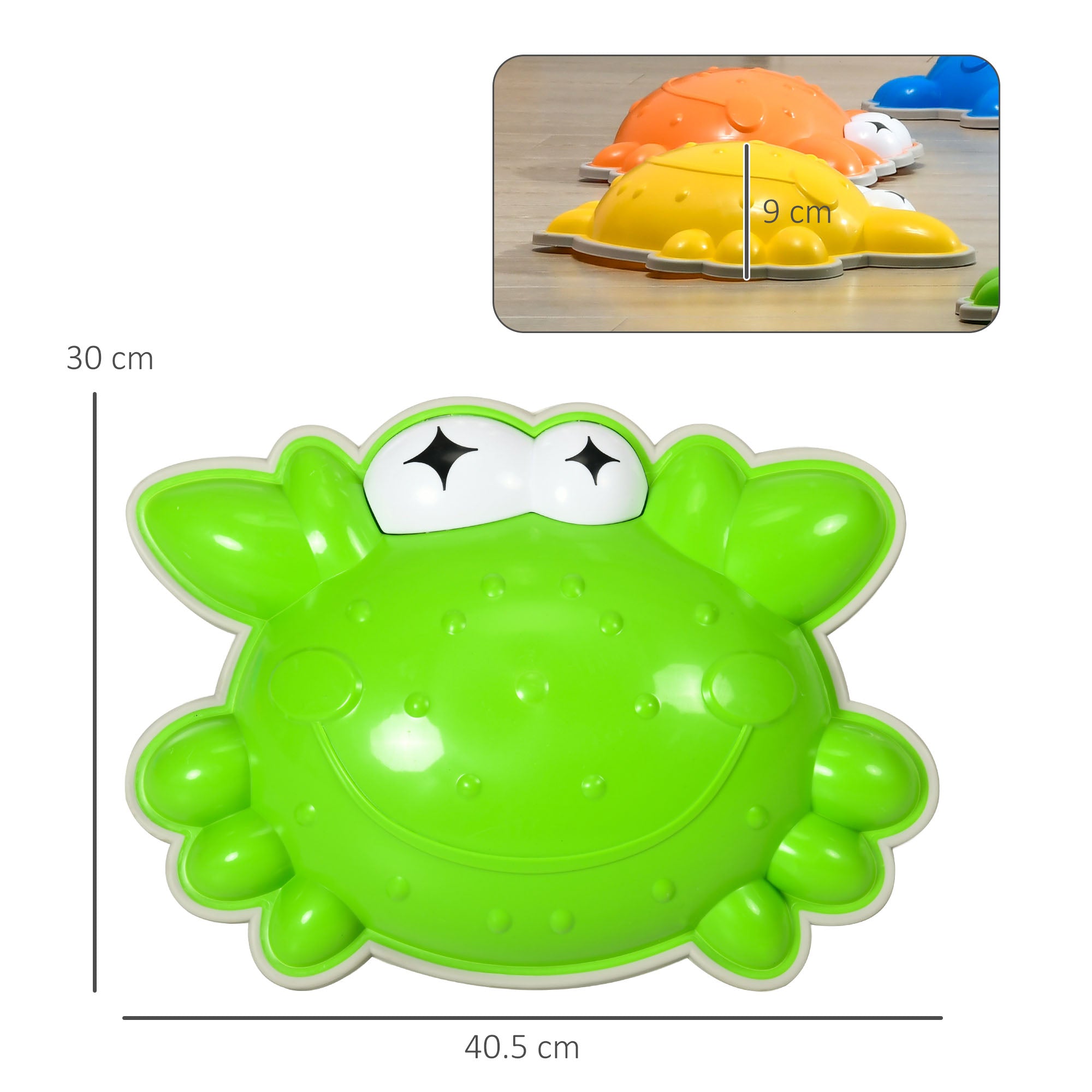 ZONEKIZ 6PCs Kids Stepping Stones w/ TPE Anti-Slip Edge, Crab-Designed Balance River Stones, Obstacle Courses, Stackable - North Peak Garden Furniture