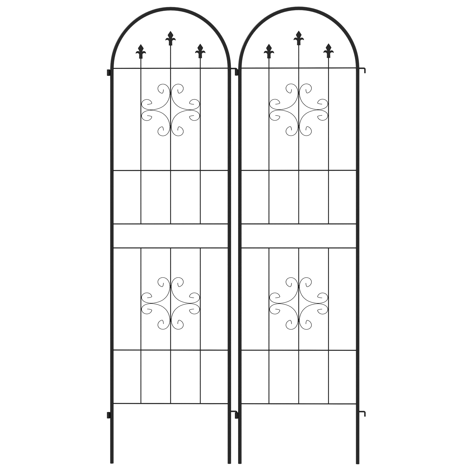 Outsunny Set of Two Spiral Anchor Garden Trellis Panels