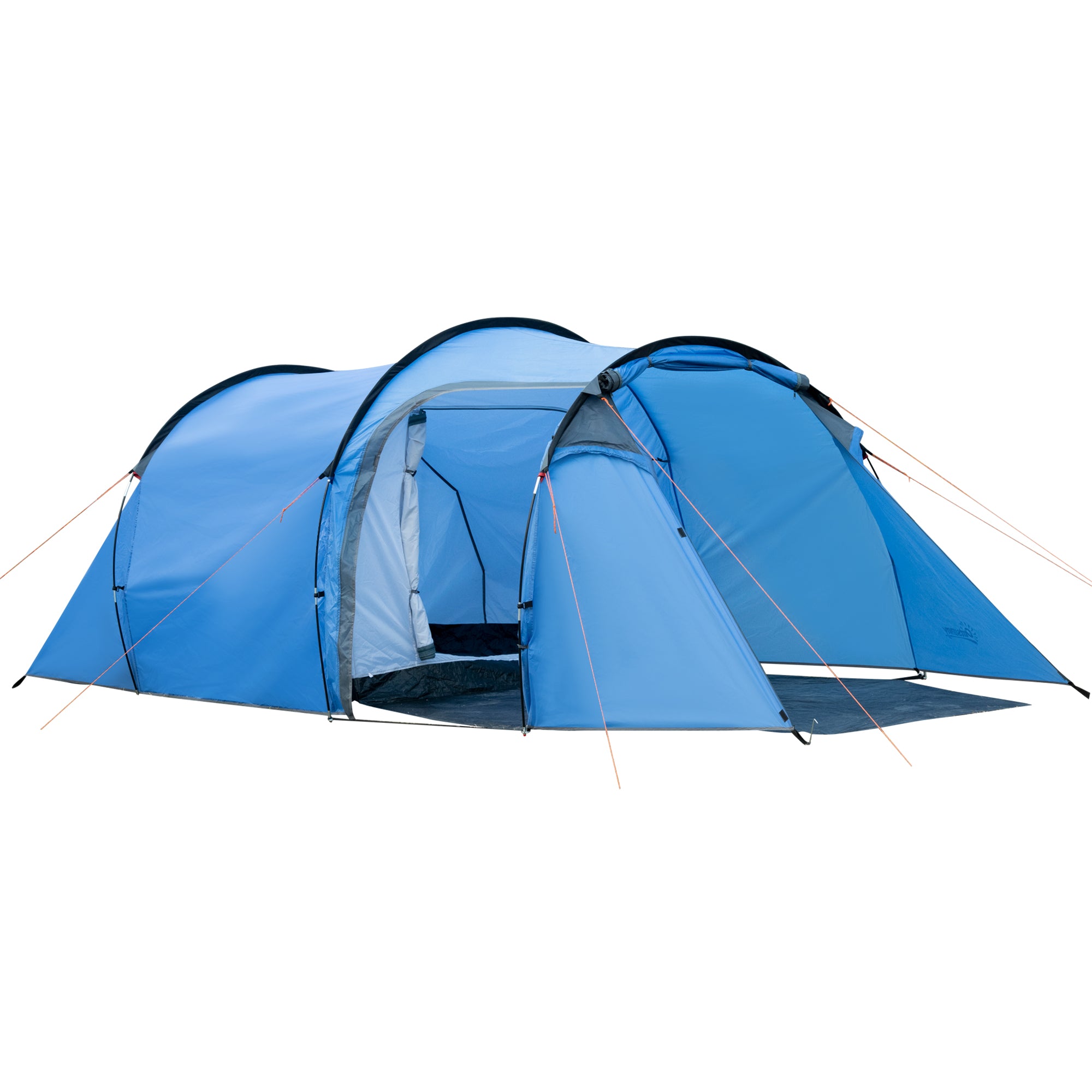 Outsunny 2-3 Man Tunnel Tents w/ Vestibule Camping Tent Porch Air Vents Rainfly Weather-Resistant Shelter Fishing Hiking Festival Shelter Home - North Peak Garden Furniture