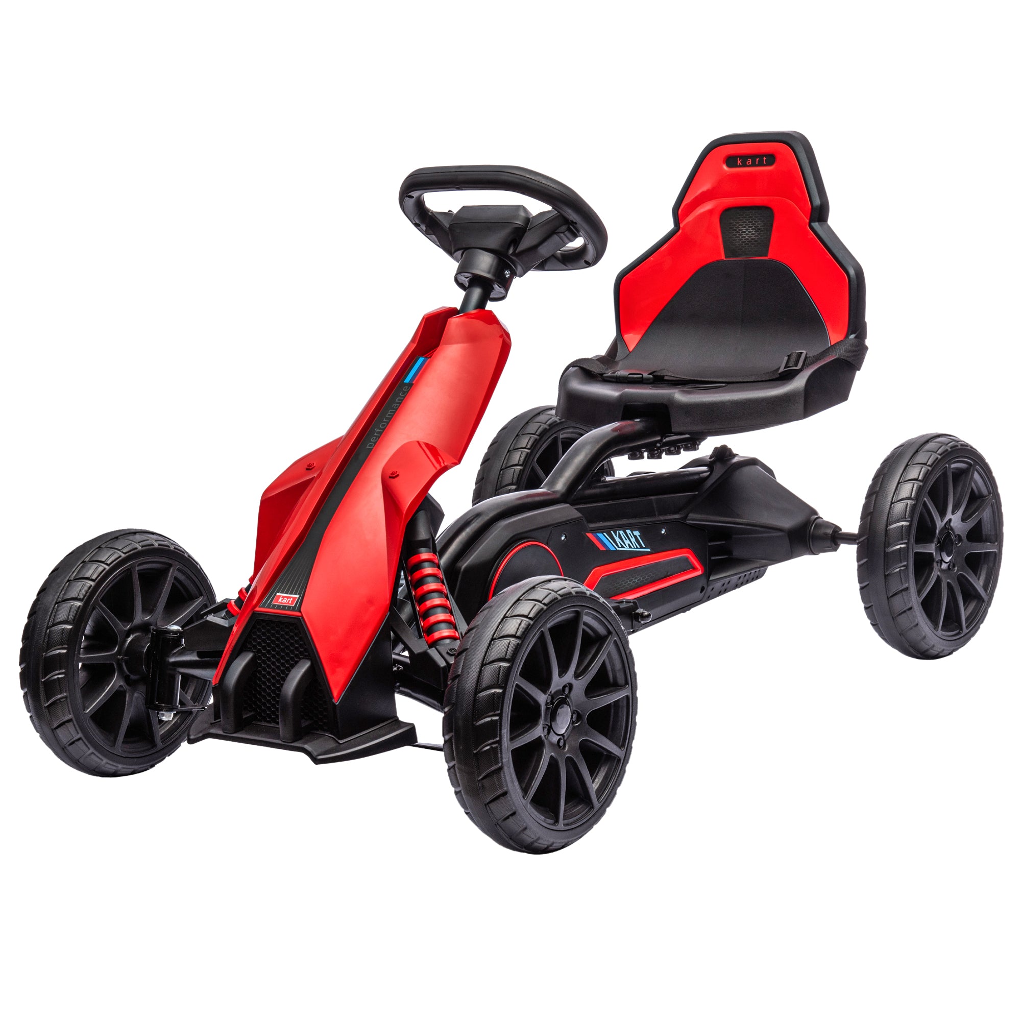 HOMCOM 12V Electric Go Kart for Kids, Ride-On Racing Go Kart with Forward Reversing, Rechargeable Battery, 2 Speeds, for Boys Girls Aged 3-8 Years Old - Red