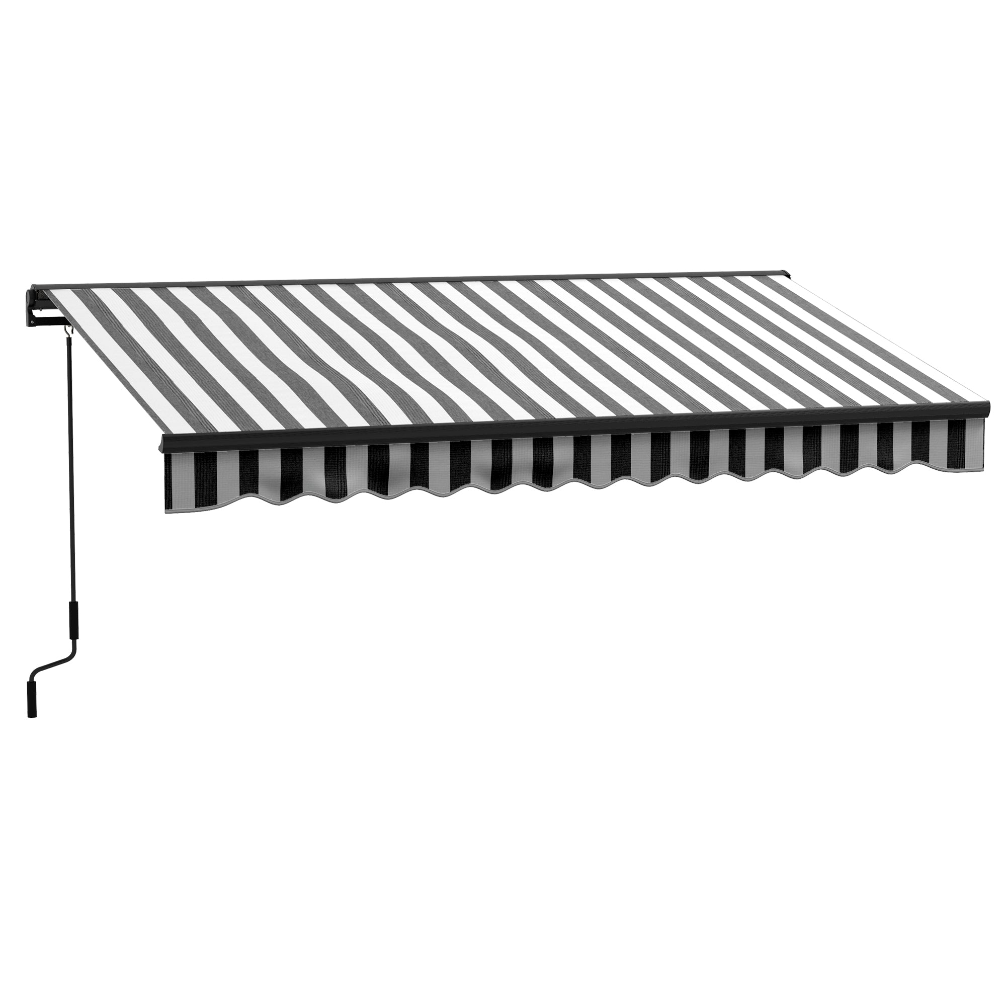 Outsunny 2.5 x 3.5m Aluminium Frame Electric Awning, with Remote - Grey/White - North Peak Garden Furniture