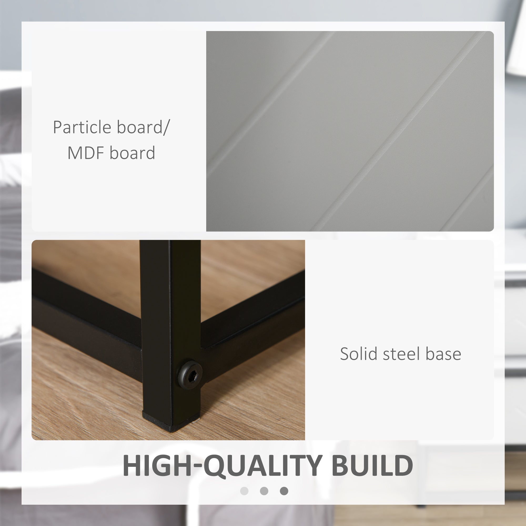 HOMCOM Bedside Cabinet with 2 Drawer Storage Unit, Unique Shape Bedroom Table Nightstand with Metal Base, for Living Room, Study Room, Dorm - North Peak Garden Furniture