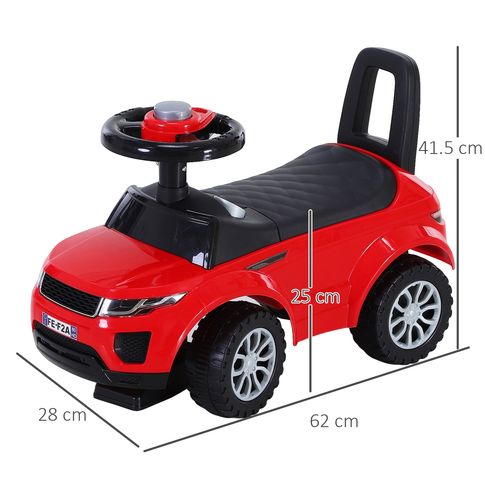 HOMCOM 3-in-1 Ride On Car Foot To Floor Slider Toddler w/ Horn Steering Wheel NO POWER Manual Under Seat Storage Safe Design for 1-3 Year Old Red - North Peak Garden Furniture