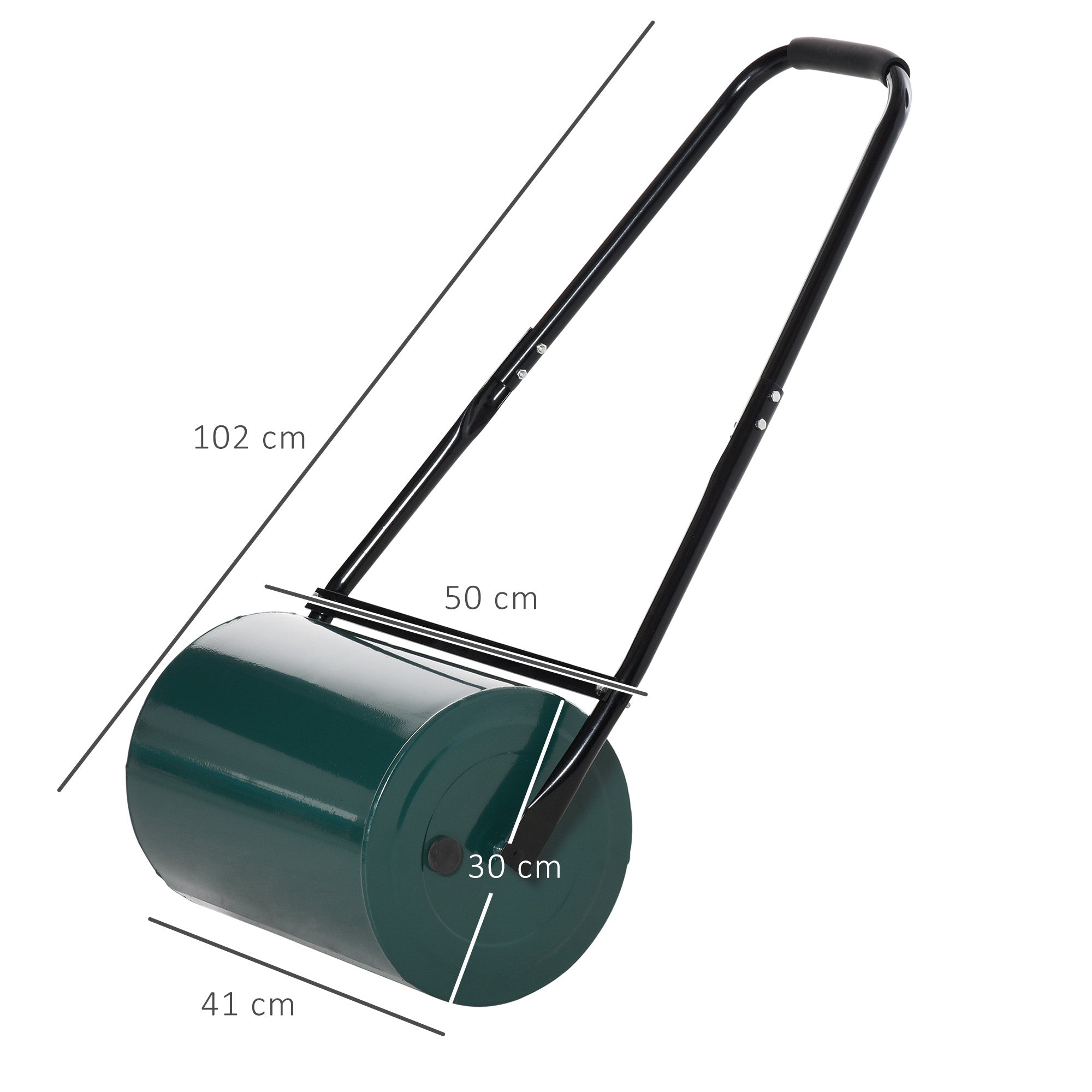 Outsunny 30 L Heavy Duty Water Or Sand Filled Φ30cm Garden Steel Lawn Roller Drum - Green - North Peak Garden Furniture